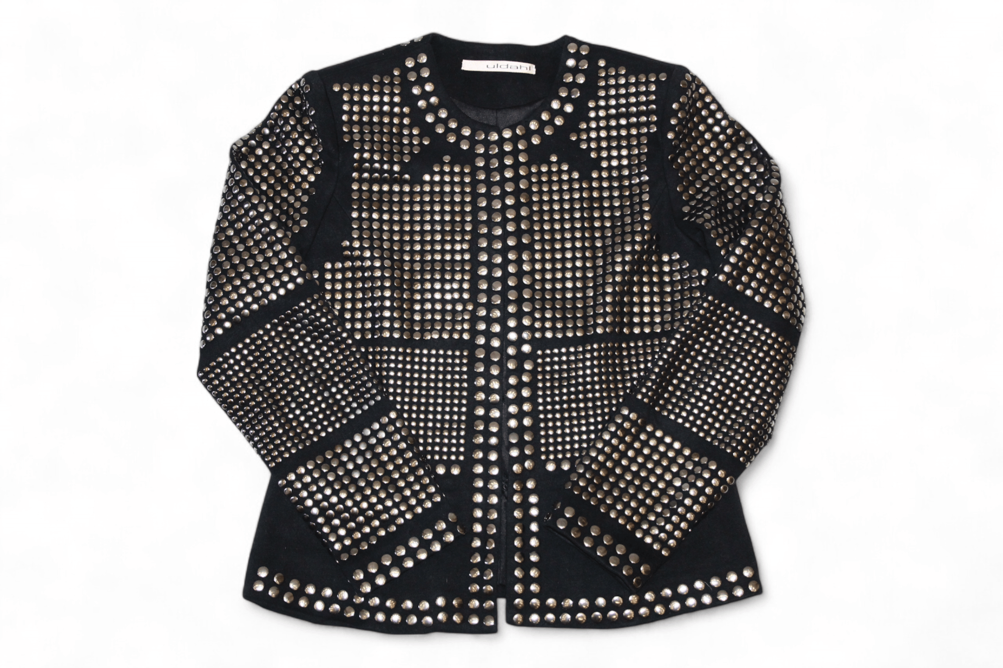 Ivan Grundahl VTG🔥ULDAHL boat neck studded stretch cotton jacket Size S / US 4 / IT 40 - 1 Thumbnail