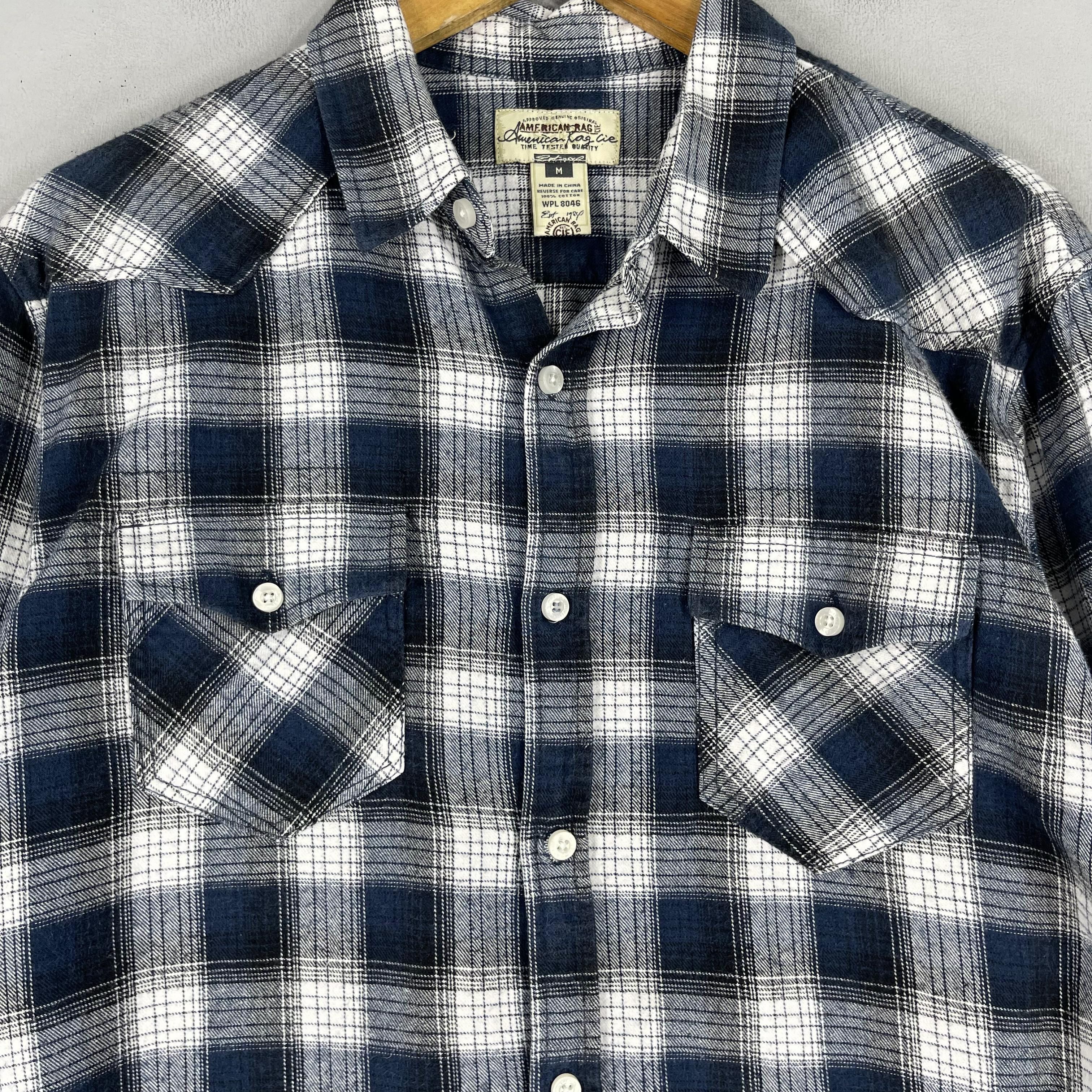 Flannel × Japanese Brand AMERICAN RAG Plaid Blue Tartan Flannel Button Up Size US M / EU 48-50 / 2 - 2 Thumbnail
