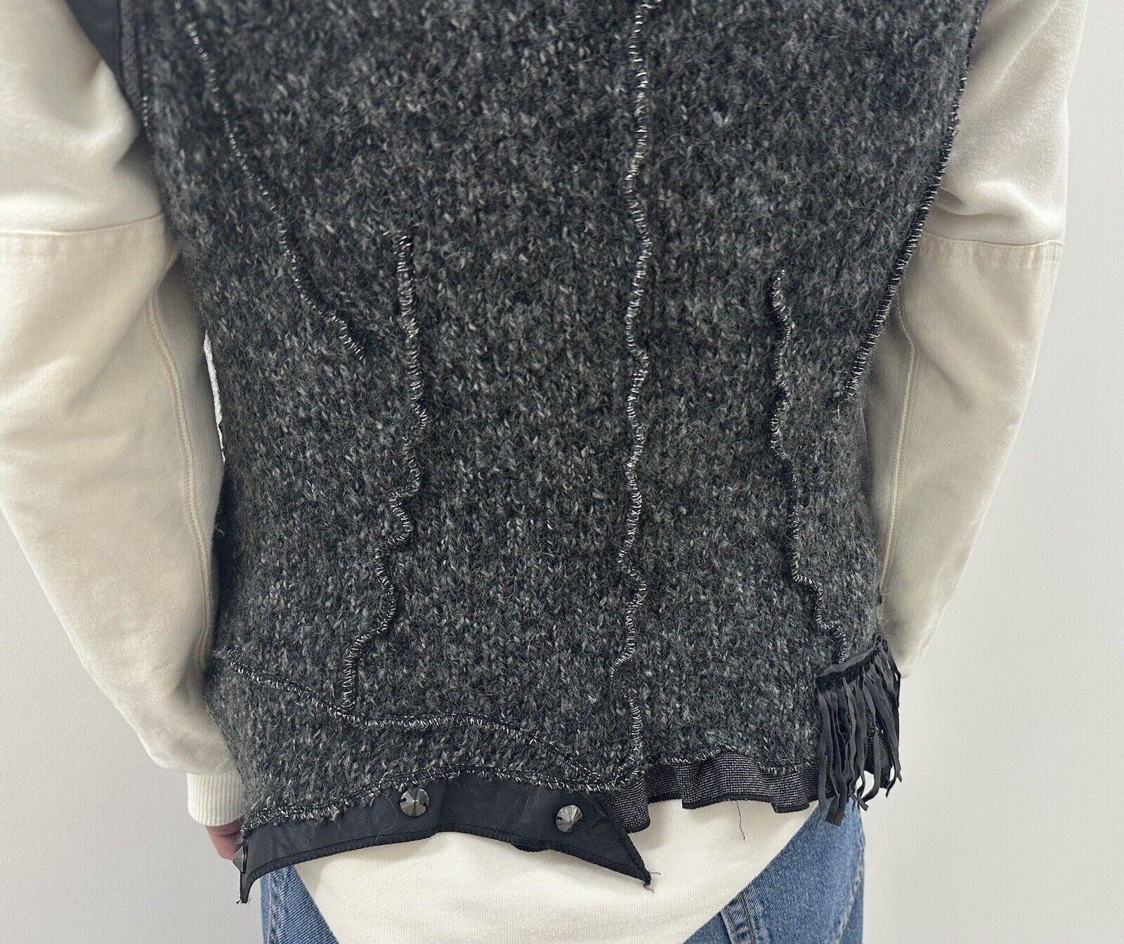Vintage Juju Christine Knit y2k Vest Gilet Faux Fur Wool Steampunk Size L / US 10 / IT 46 - 11 Thumbnail