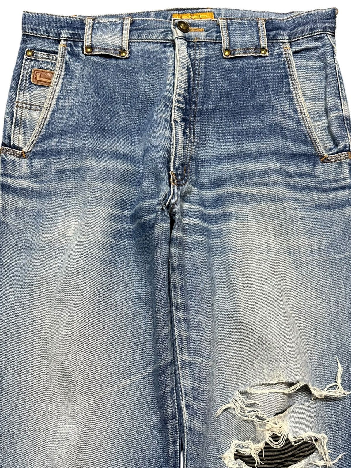 Lancel Vintage Lancel Paris Faded Wash Distressed Denim Size US 32 / EU 48 - 2 Thumbnail