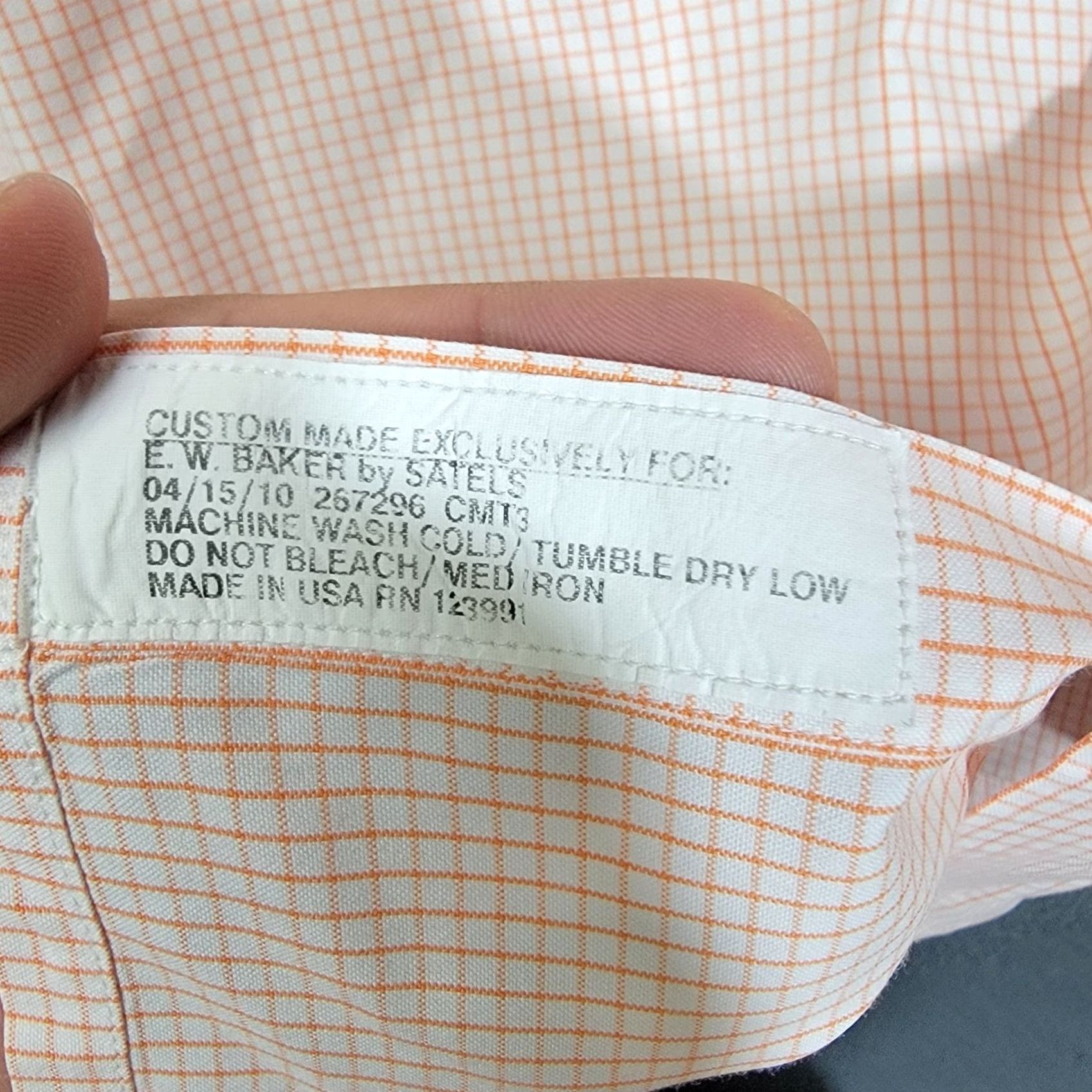 Vintage Measure Up 3XL Button-Down Shirt Adult Short Sleeve Check Orange Cotton Casual - Mens Size US XXL / EU 58 / 5 - 3 Thumbnail
