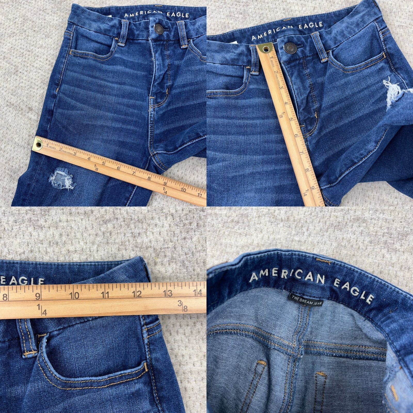 American Eagle Outfitters American Eagle Outfitters Jeans Women 0 Jegging High Rise Stretch Dark Wash Distressed 5-Pocket Denim Blue 28 in Inseam Mens? Size 25" / US 0 / IT 36 - 8 Thumbnail