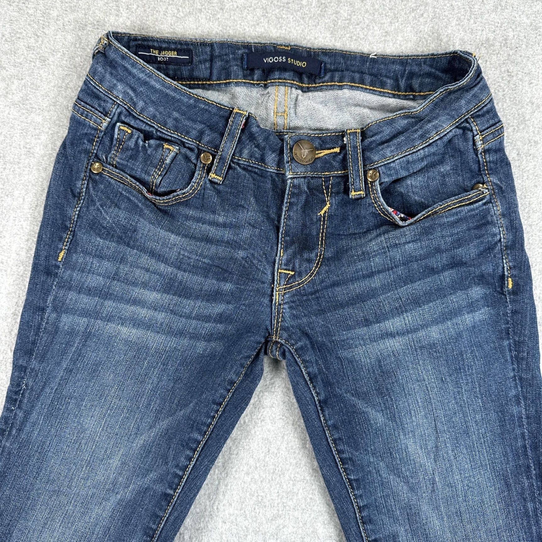 Vintage VIGOSS The Jagger Boot jeans Womens 24 Blue Bootcut Stretch Denim Shirt? Size 42" / US 20 - 6 Thumbnail