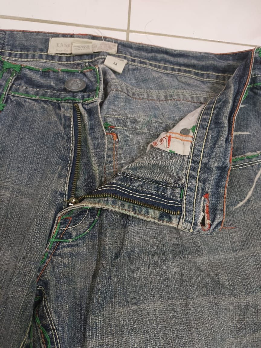 Designer × Vintage Rare Distressed Laguna Beach Skulls Jeans Flare Baggy Size US 30 / EU 46 - 8 Thumbnail