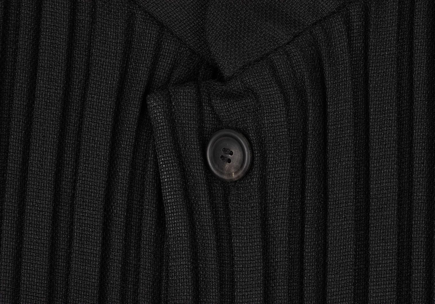 Issey Miyake Pleated Stand Collar Vest in Black XL Size US XL / EU 56 / 4 - 5 Thumbnail