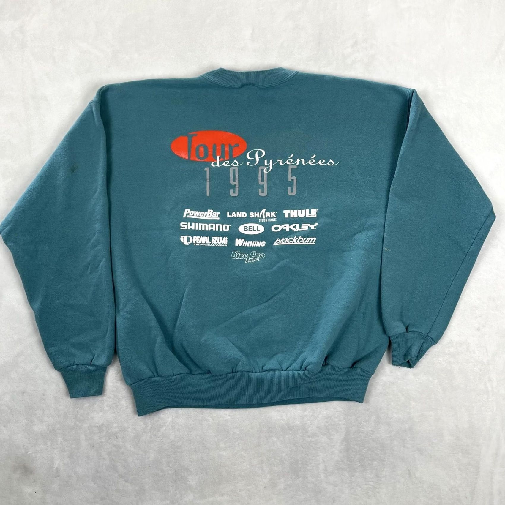 Hanes VINTAGE Pearl Izumi 1995 Sweatshirt Mens Large Green Breaking Away Cycling Hanes Crew Neck Pullover Graphic Print 90s Sports Size US L / EU 52-54 / 3 - 6 Thumbnail