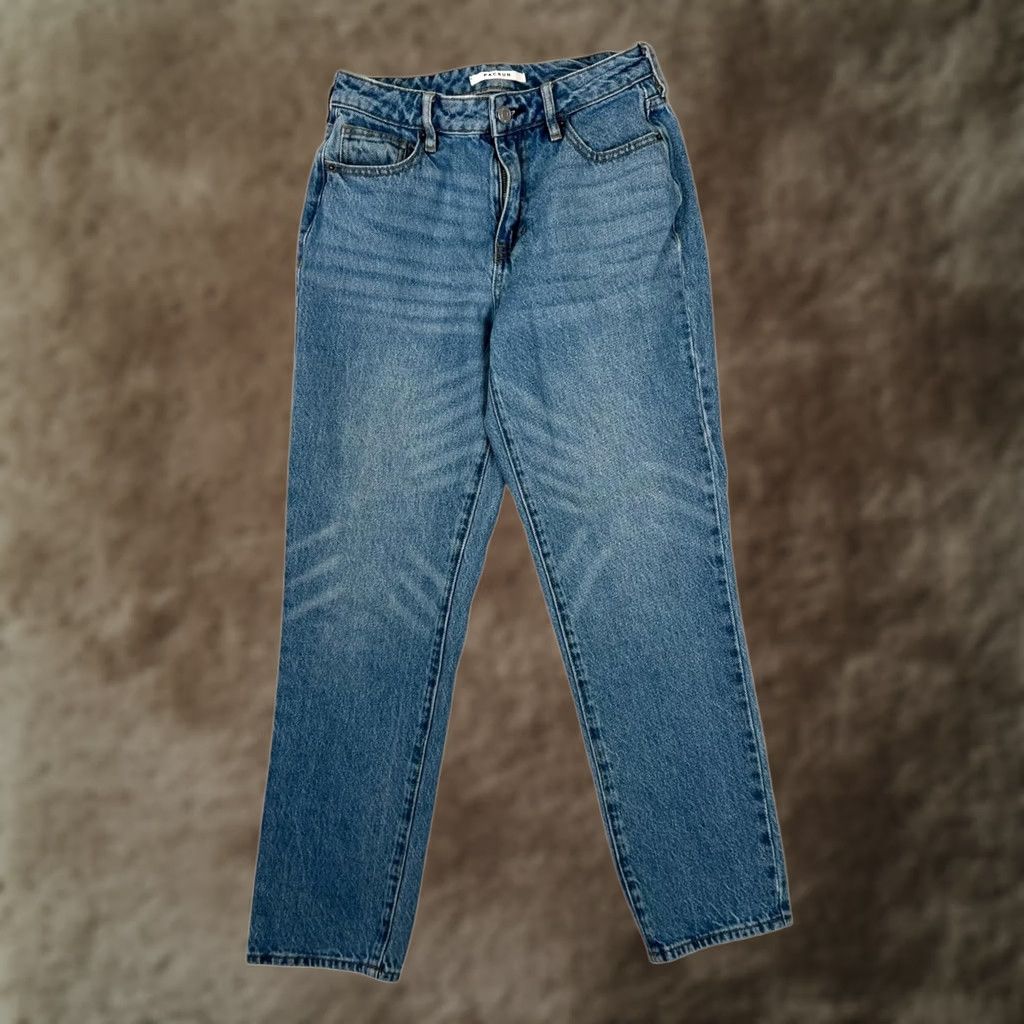 Pacsun PacSun Womens 25 Blue Medium Wash High Rise Relaxed Straight Denim Jeans Size 42" / US 20 - 1 Thumbnail