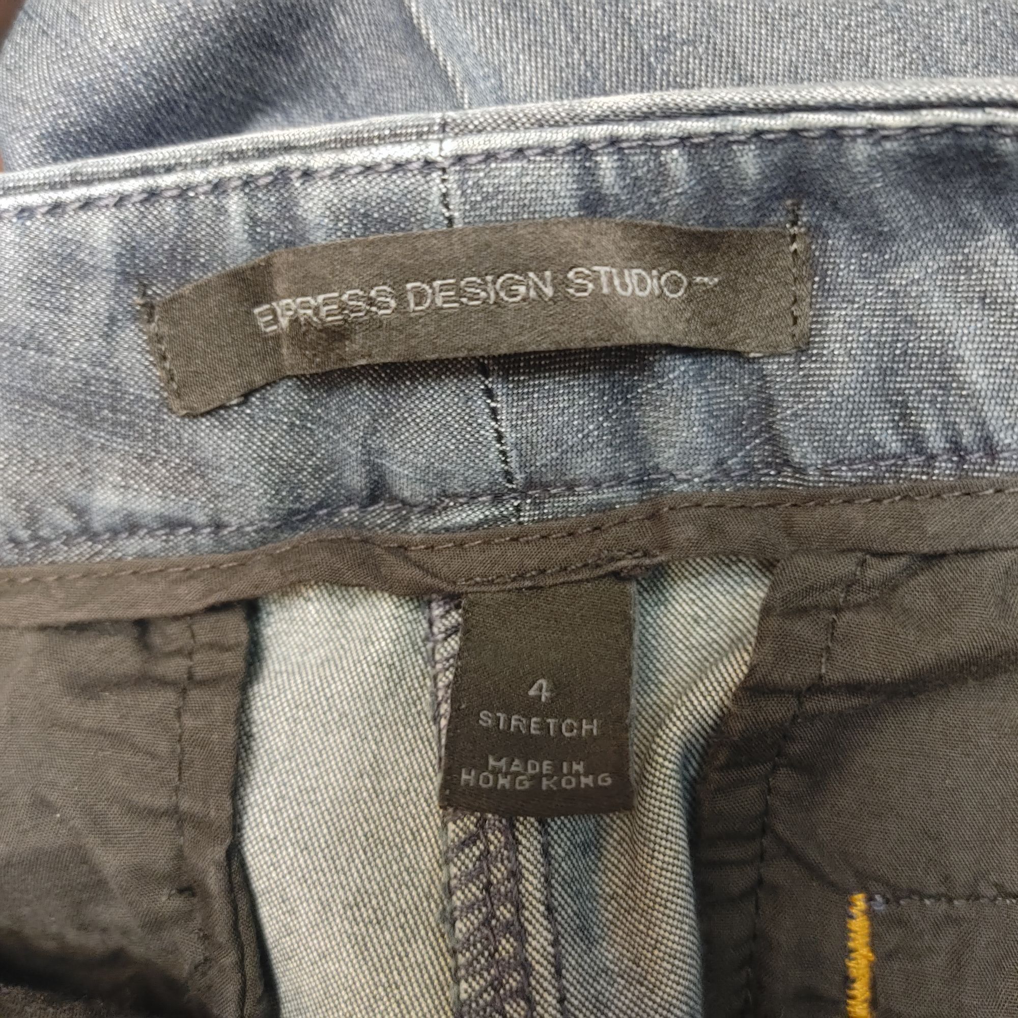 Other Express Design Studio - Women's Blue Denim Straight Leg Stre Size 27" / US 4 / IT 40 - 3 Thumbnail