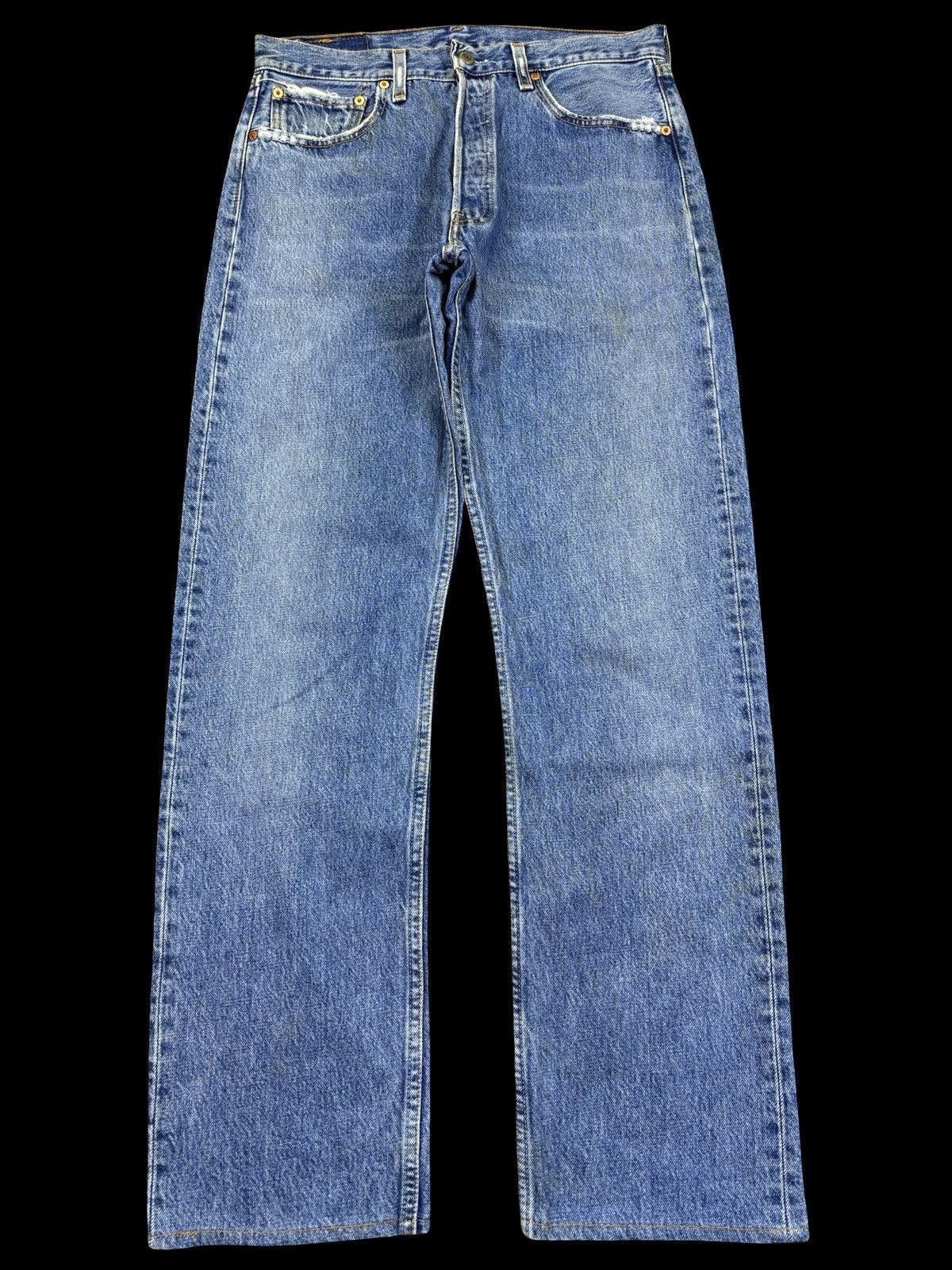 Levi's Vintage Levis 501 Original Cut Medium Wash Denim F966 Size US 31 - 1 Thumbnail