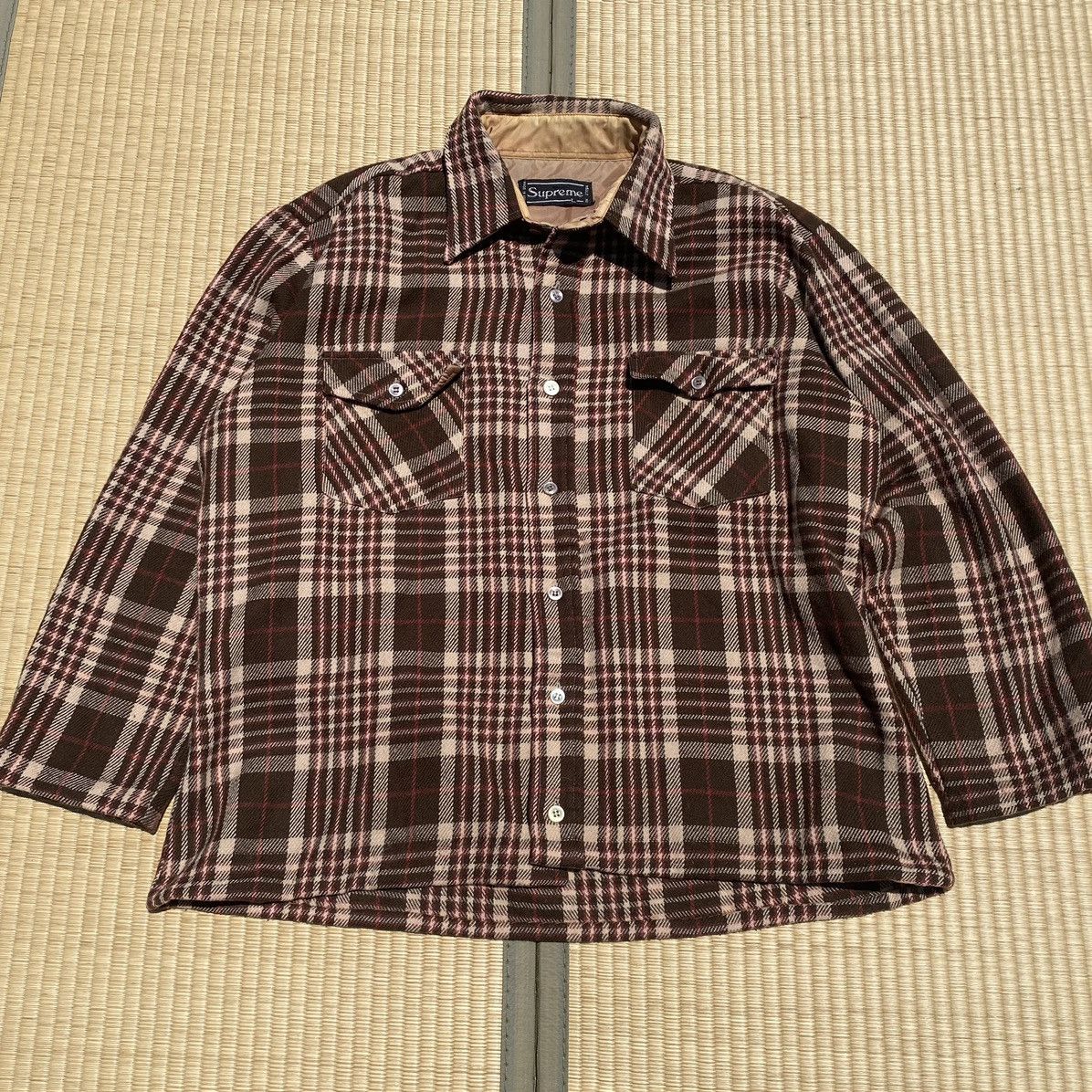 Japanese Brand Vtg 70s Chocolate Brown Plaid Tartan Flannel Rockabilly Boho Size US L / EU 52-54 / 3 - 1 Thumbnail