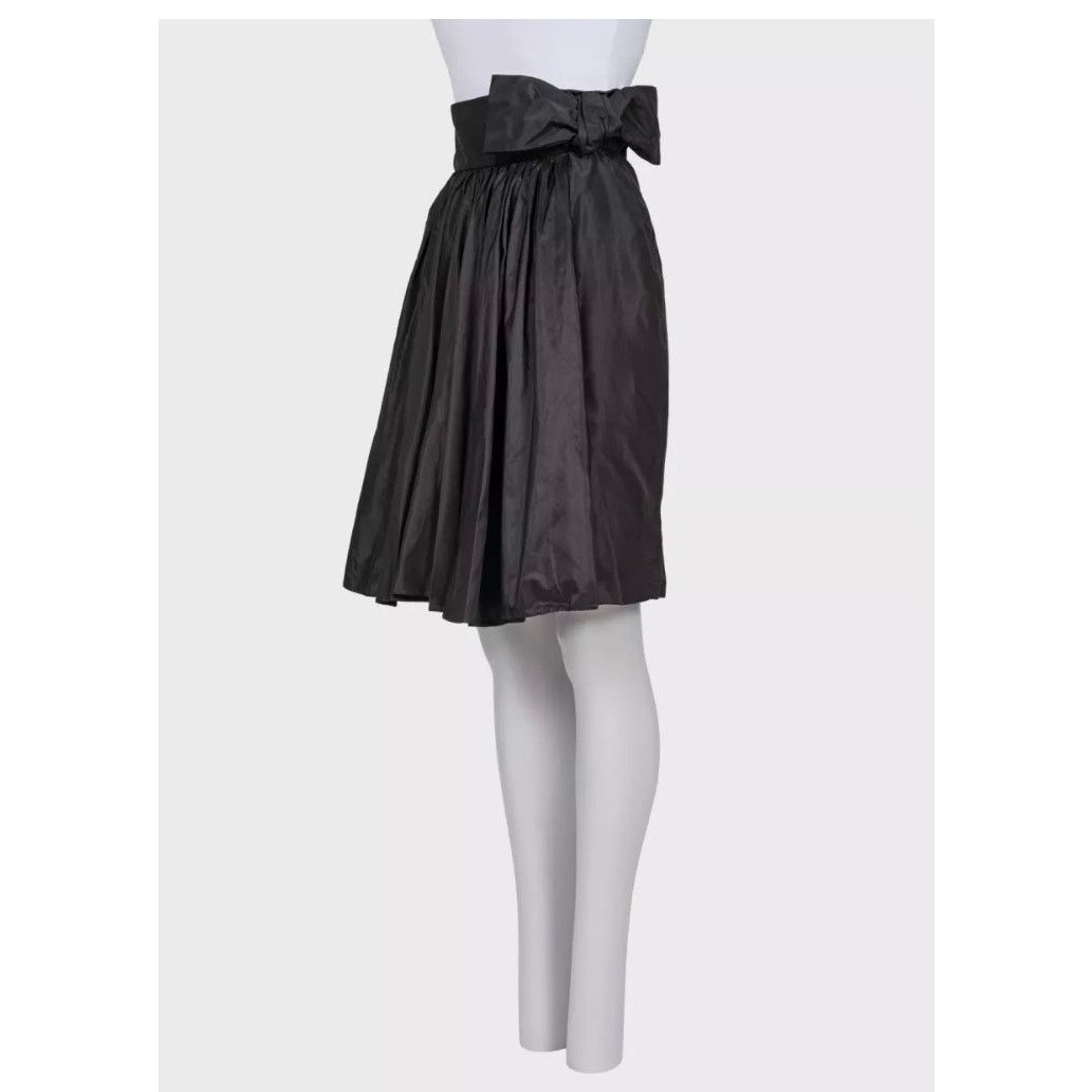 Valentino Valentino Black High-Waist Silk Skirt Bow Detail US6 Size 28" / US 6 / IT 42 - 2 Thumbnail
