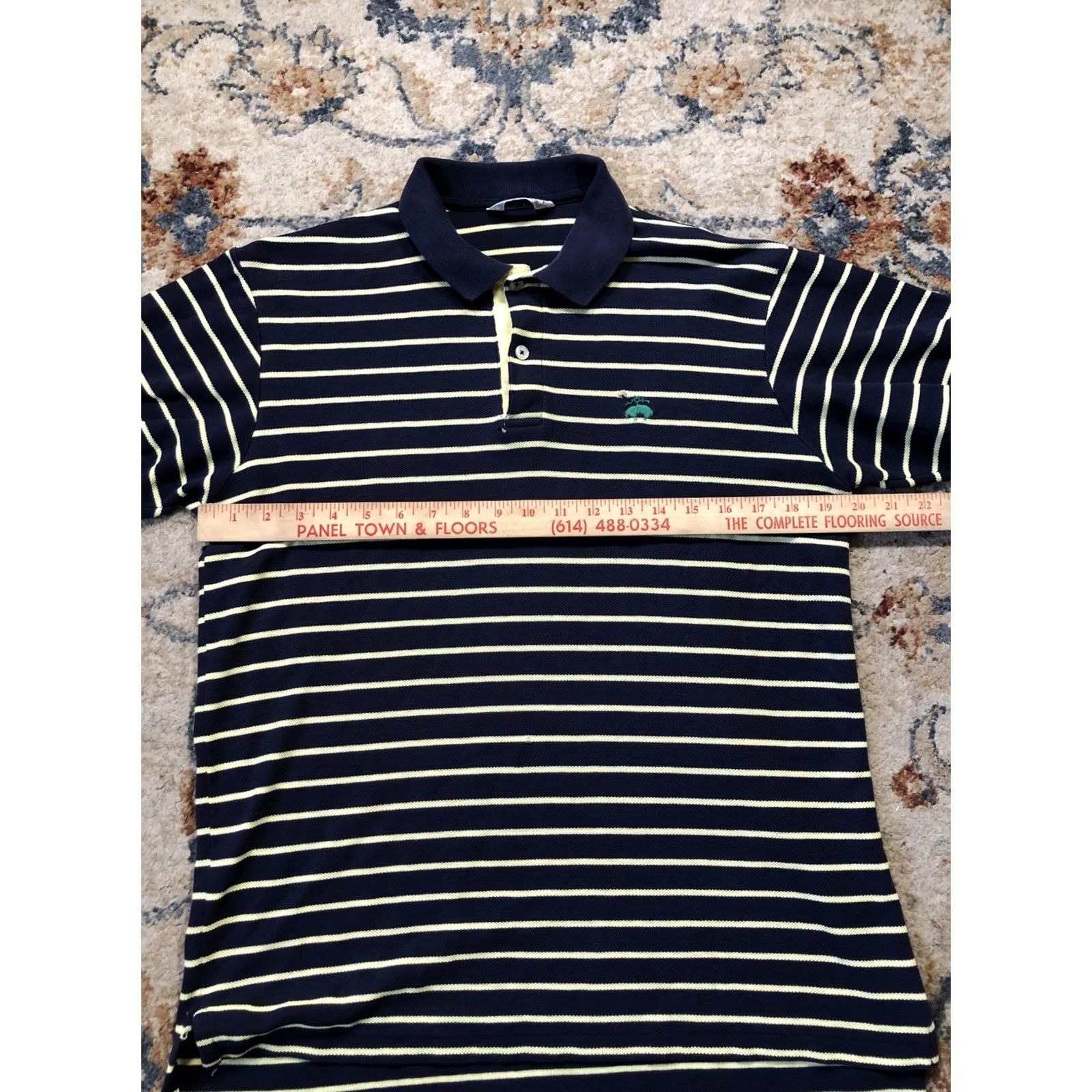 Brooks Brothers Brooks Brothers Polo Shirt Mens M Navy Yellow Striped Golden Fleece USA - Polo, Short Sleeve, 100% Cotton, Casual, Striped, Green Logo, Made in USA Size US M / EU 48-50 / 2 - 6 Thumbnail