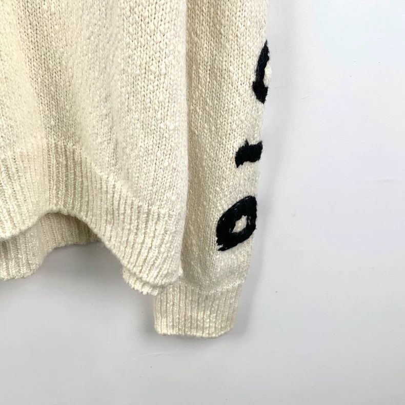 Dior Dior 24 beige cartoon knit sweater Size US XL / EU 56 / 4 - 4 Thumbnail