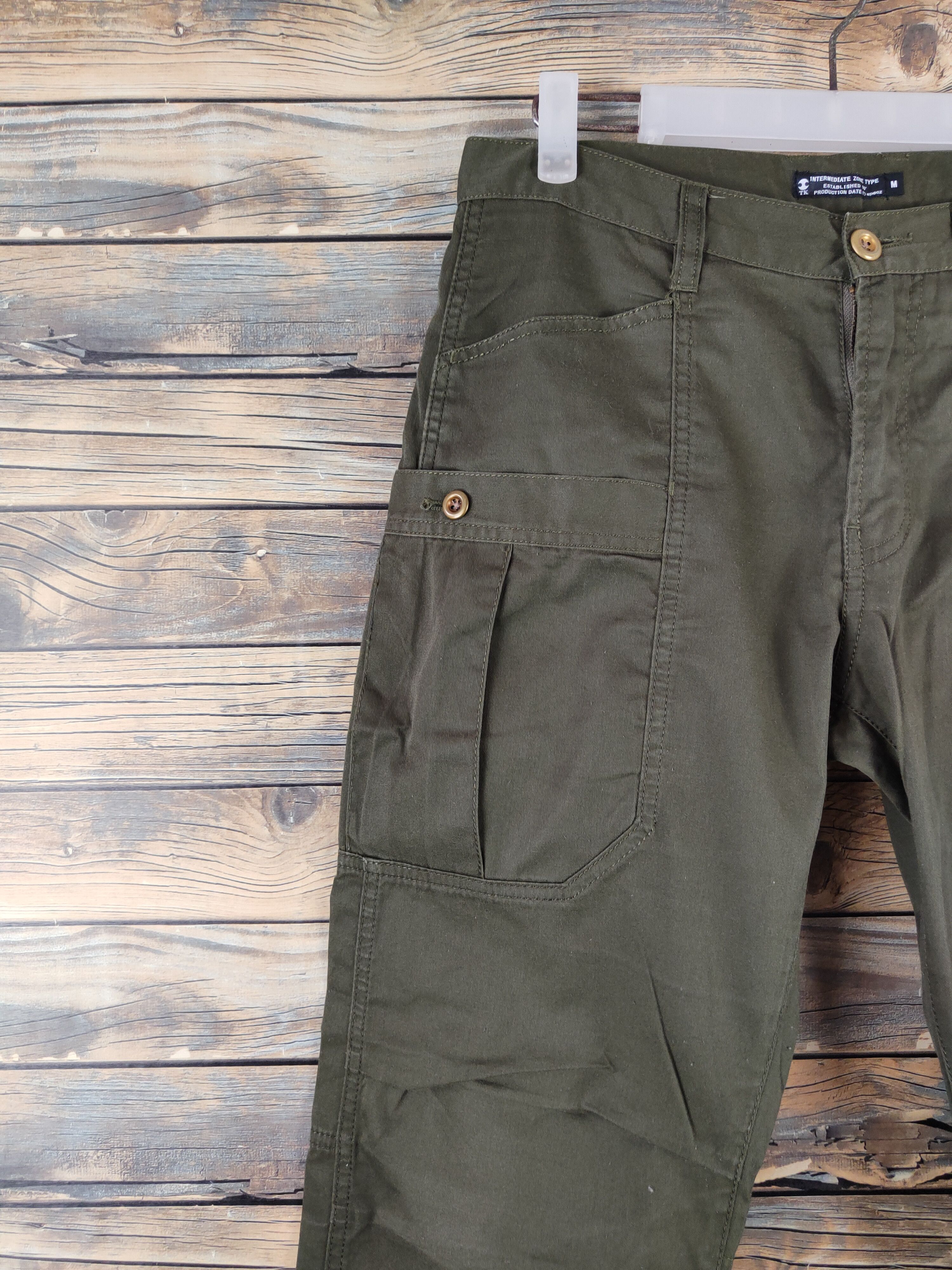 Japanese Brand DL TK Olive Multipocket utility Tactical Cargo Pants #089 Size US 30 / EU 46 - 3 Thumbnail