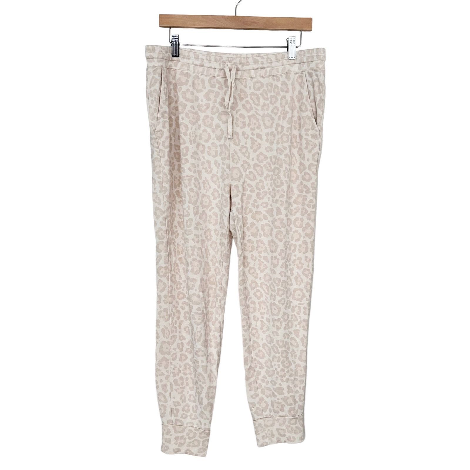 Splendid Splendid Tan Leopard Print Joggers Sz L Size 34" / US 12 / IT 48 - 1 Thumbnail