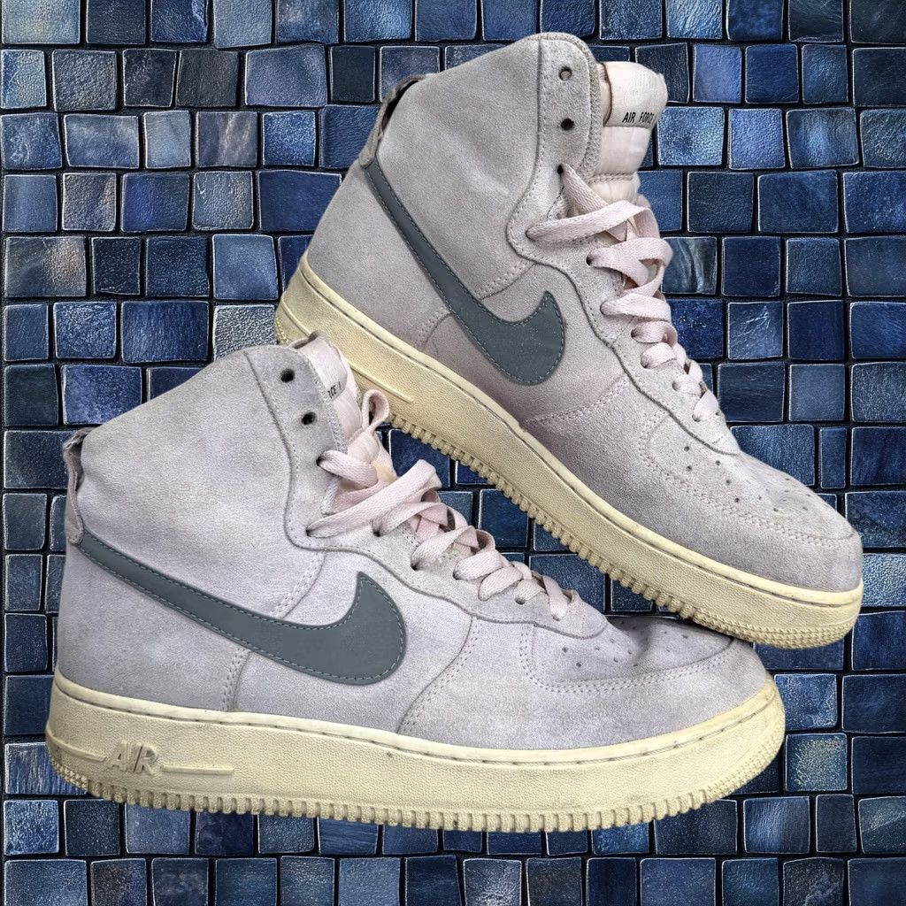 Nike Air Force 1 07' High Sneakers Suede Arctic Pink Grey Size 9 Mens, Men's (Size 8)