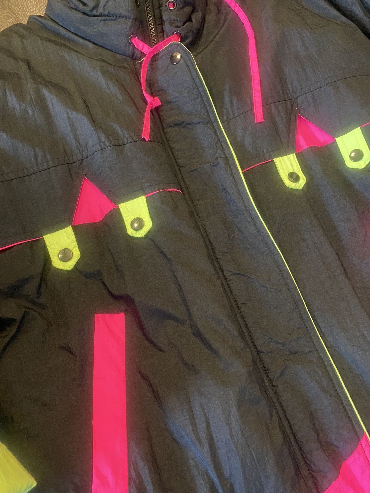 Designer Vintage 1980’s Apres Neon Windbreaker Jacket Size L / US 10 / IT 46 - 3 Thumbnail