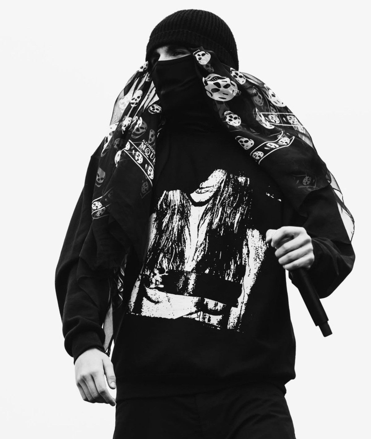 Alexander McQueen ALEXANDER MCQUEEN Skull Silk Scarf Kanye Wool Fakemink Logo Size ONE SIZE - 6 Thumbnail