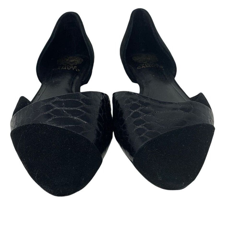 Vince Camuto Vince Camuto Black Suede & Leather Pointed Toe Flats 9.5 B Size US 9.5 / IT 39.5 - 1 Thumbnail