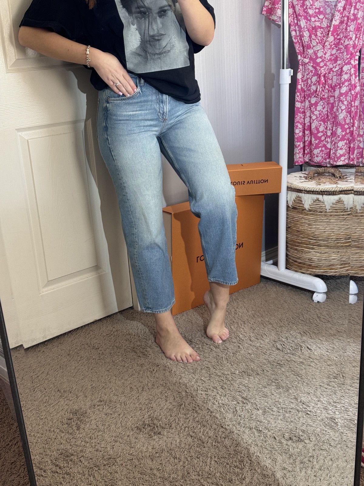 Zara ZARA High Waist Straight Jeans – Light Blue, Size 36 / US 4 Size 27" / US 4 / IT 40 - 1 Thumbnail
