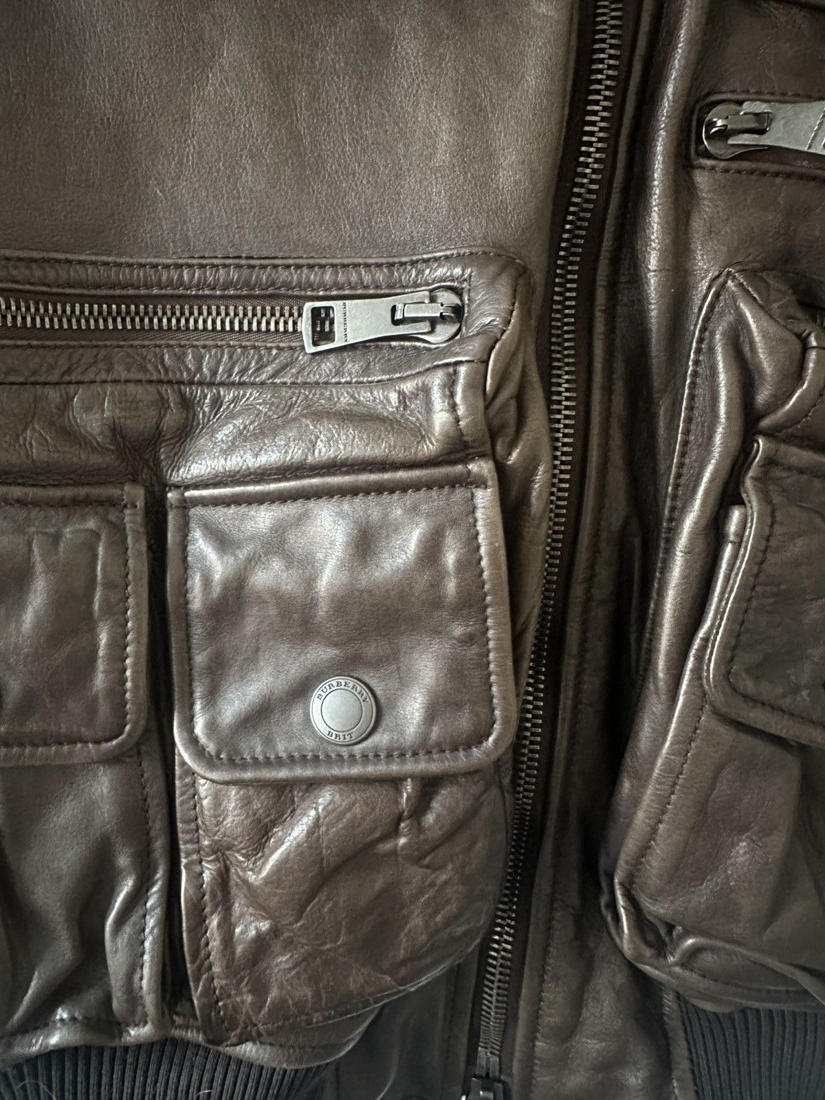 Burberry Vintage Burberry Brit Brown Leather Jacket Size L / US 10 / IT 46 - 4 Thumbnail