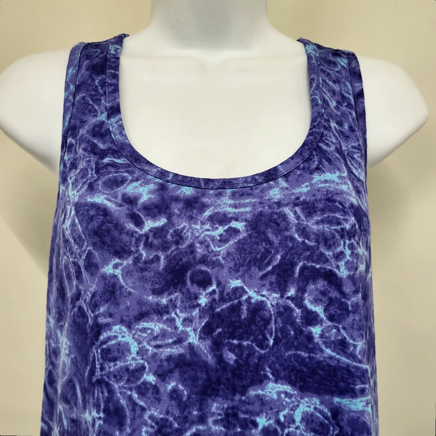 Vintage Exertek Tank Top Women's Medium Purple Marble Athletic Fitness Yoga Shirt Sleeveless Racerback Size M / US 6-8 / IT 42-44 - 3 Thumbnail