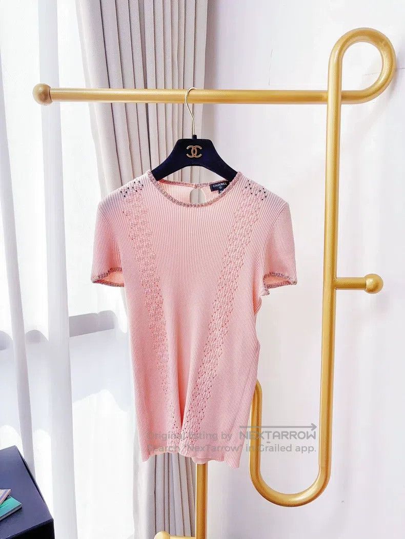 Chanel Chanel Orange-pink hollow short sleeves Size XS / US 0-2 / IT 36-38 - 1 Thumbnail