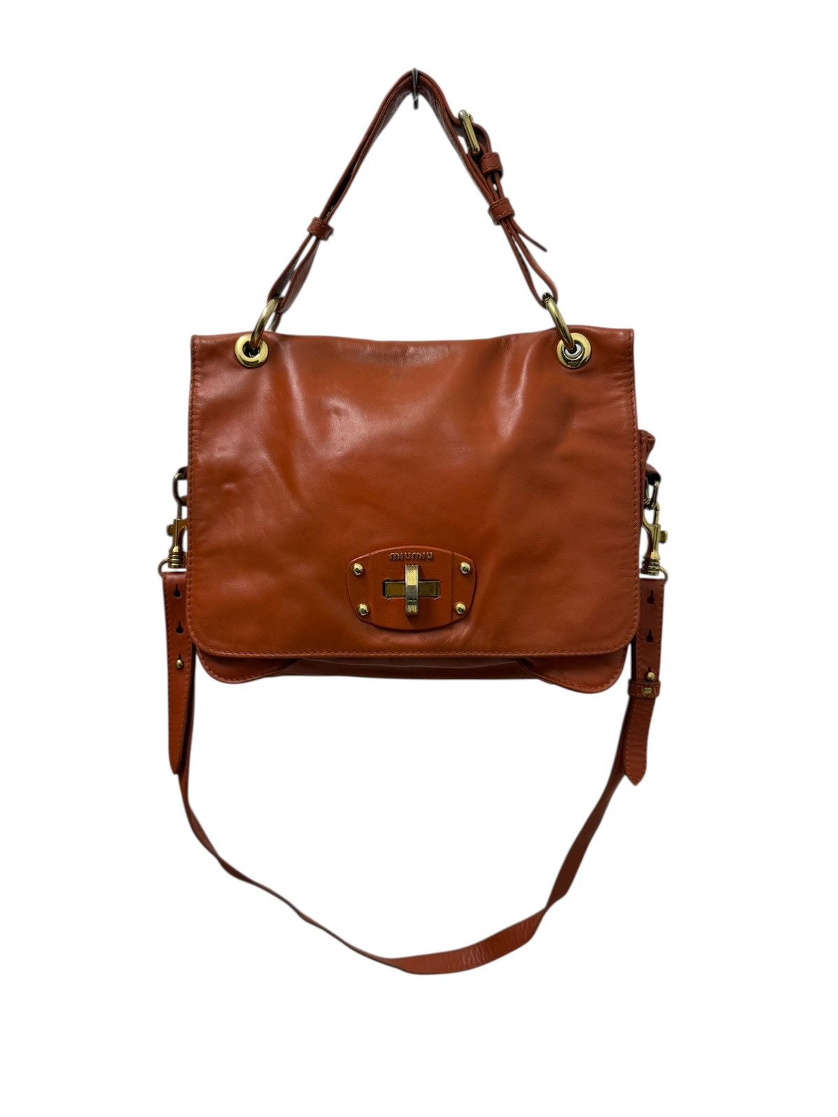 Genuine Leather × Miu Miu Y2K Miu Miu Cross Body Bag Leather Made in Italy Size ONE SIZE - 1 Thumbnail