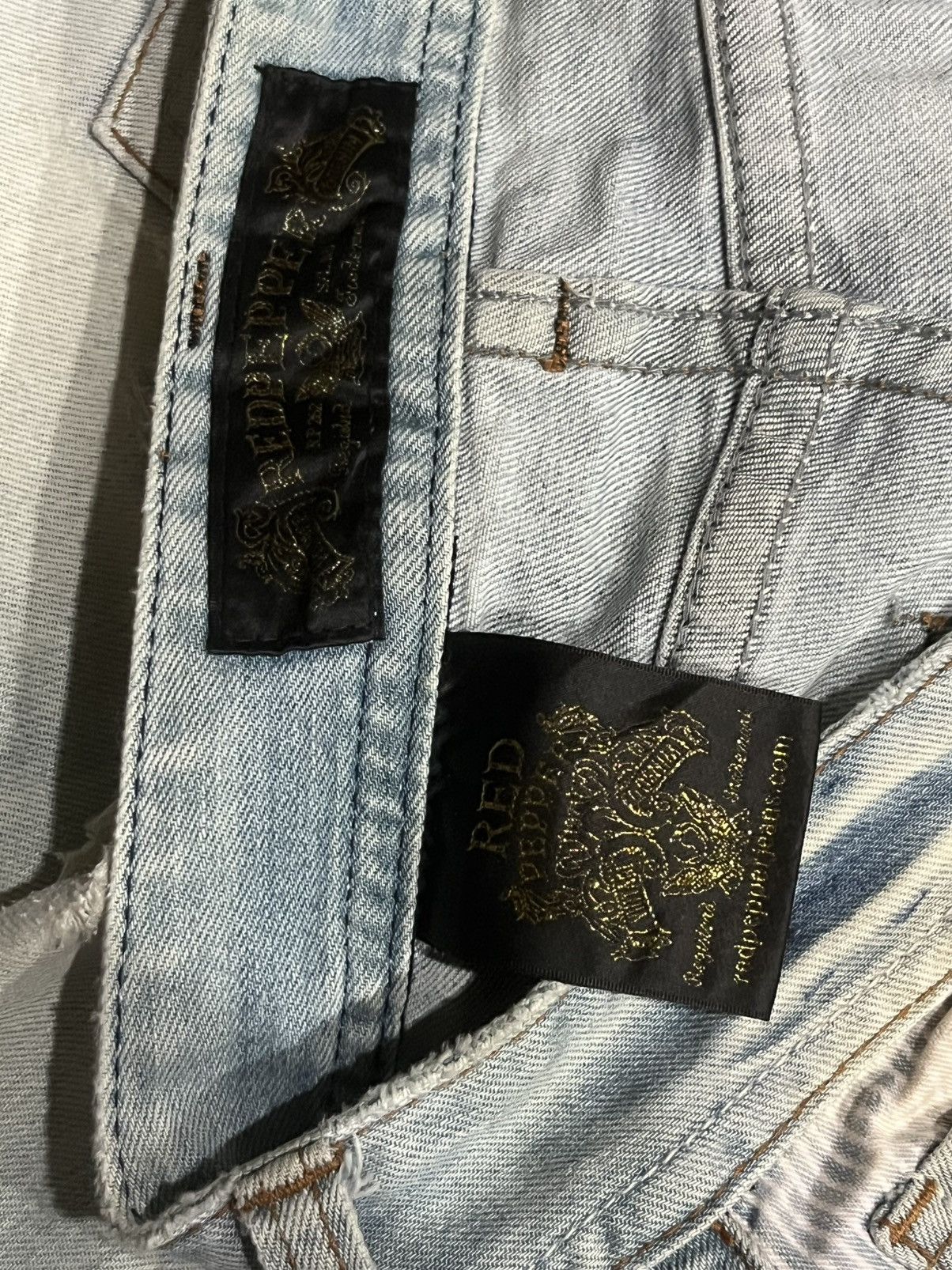 If Six Was Nine ⚡️Insane⚡️Vintage Japanese Brand Red Pepper Destroy Blue Jeans Size US 28 / EU 44 - 15 Thumbnail