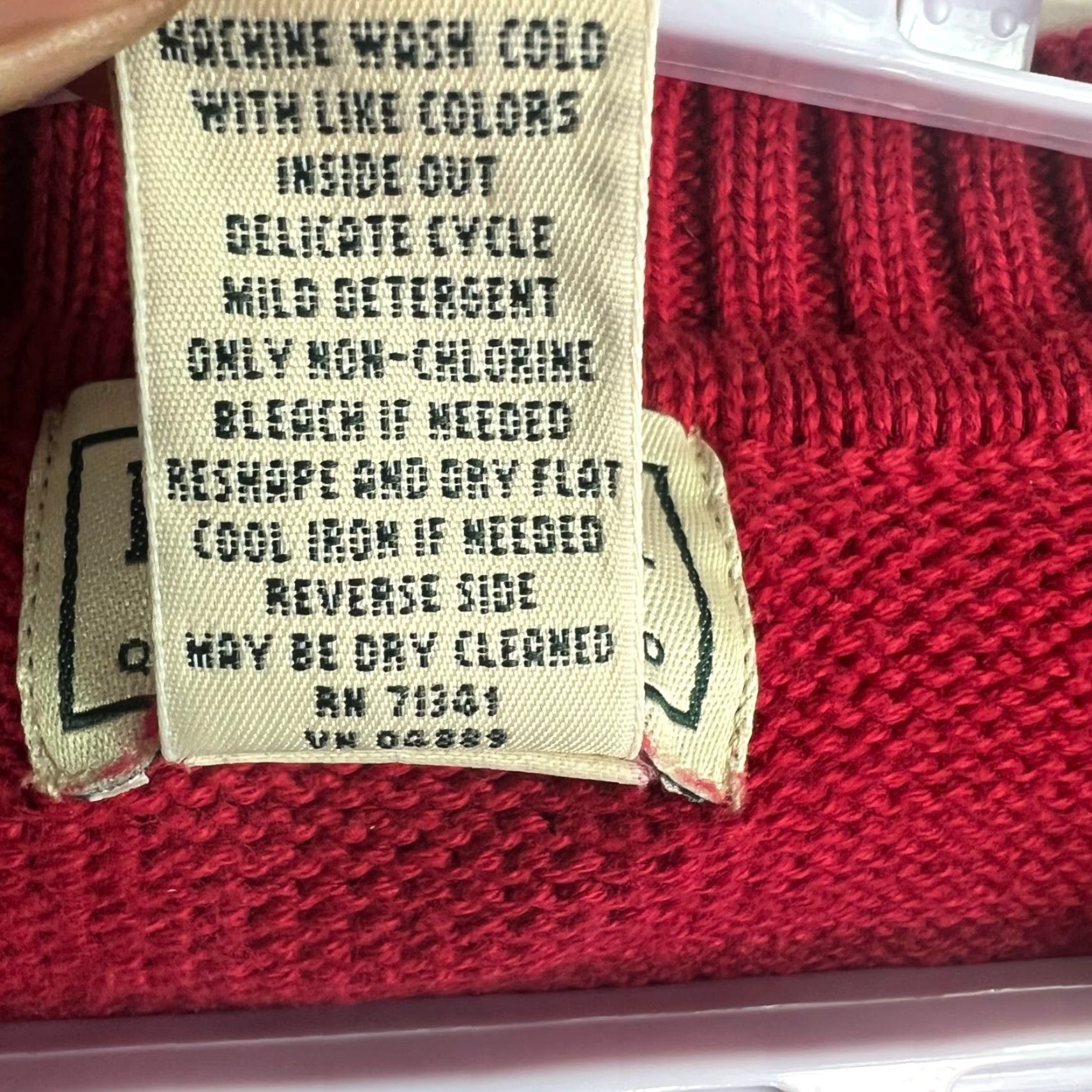 Vintage L.L. Bean Mens 2XL Red V Neck Cotton Pull Over Sweater Size Size US XXL / EU 58 / 5 - 5 Thumbnail