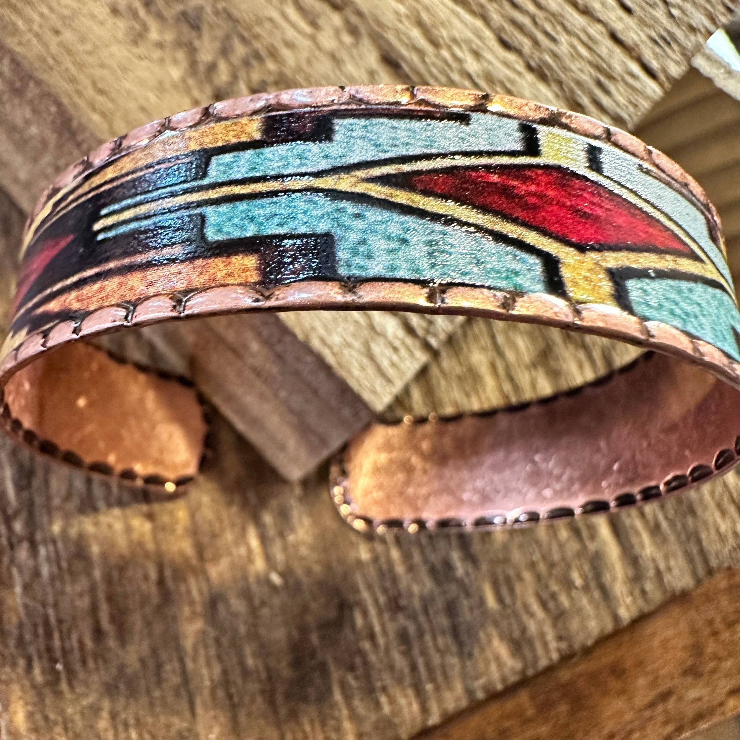 Other Handmade Boho Native American Navajo Copper Narrow Cuff Brac Size ONE SIZE - 9 Thumbnail