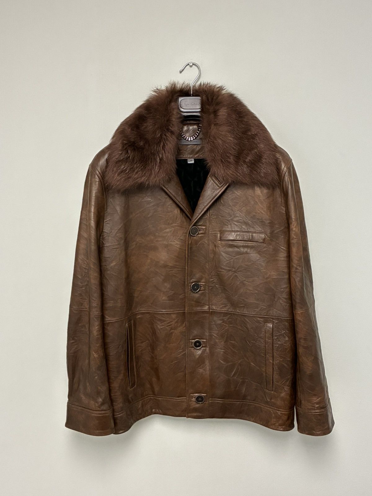 John Varvatos Fox Collar Leather Coat EU 48 USA 38 Size US M / EU 48-50 / 2 - 1 Thumbnail