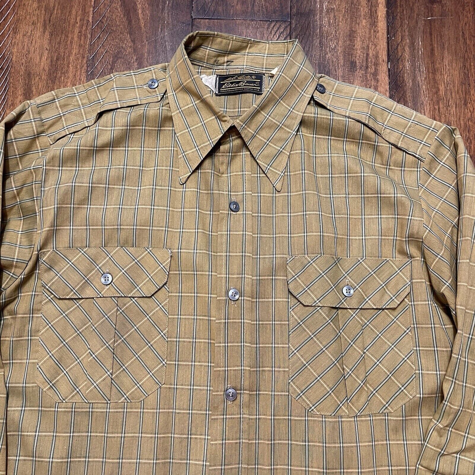 Eddie Bauer Vtg Eddie Bauer Mens 70s Shirt Button Up Double Pocket Fit L Size US L / EU 52-54 / 3 - 3 Thumbnail