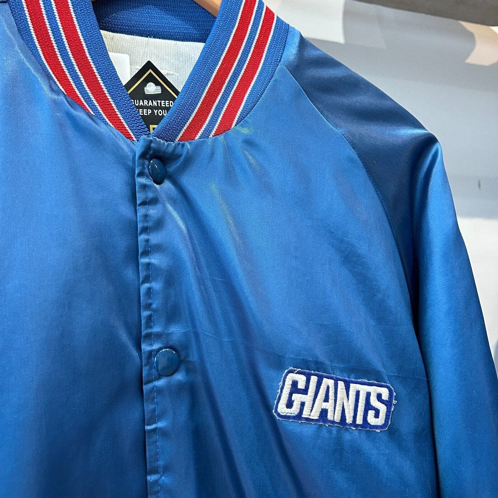 NFL VINTAGE 80s | NY GIANTS NFL Nylon Button Snap Jacket sz M Size US M / EU 48-50 / 2 - 3 Thumbnail