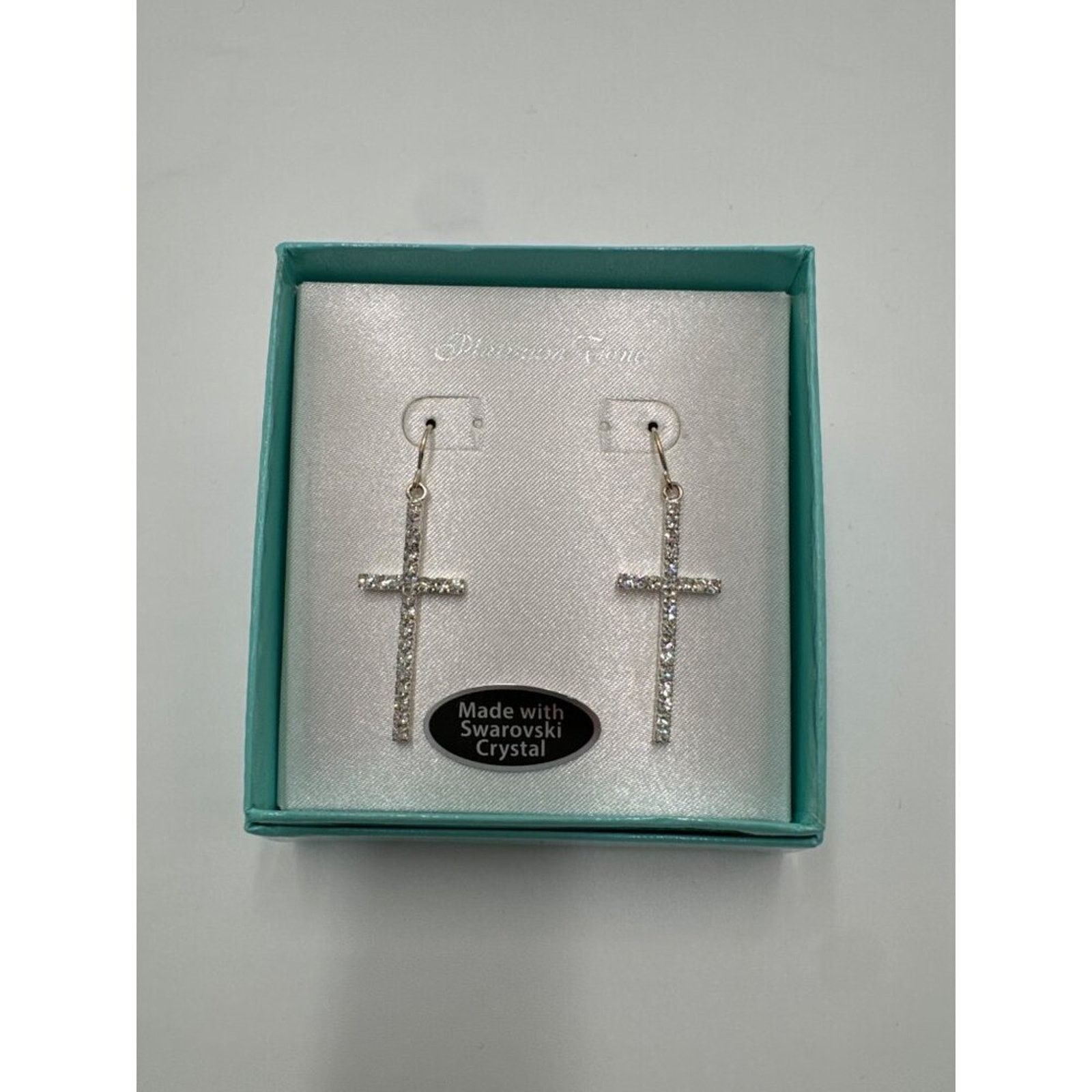 Swarovski Swarovski Crystal Cross Earrings Gift Box Size ONE SIZE - 3 Thumbnail