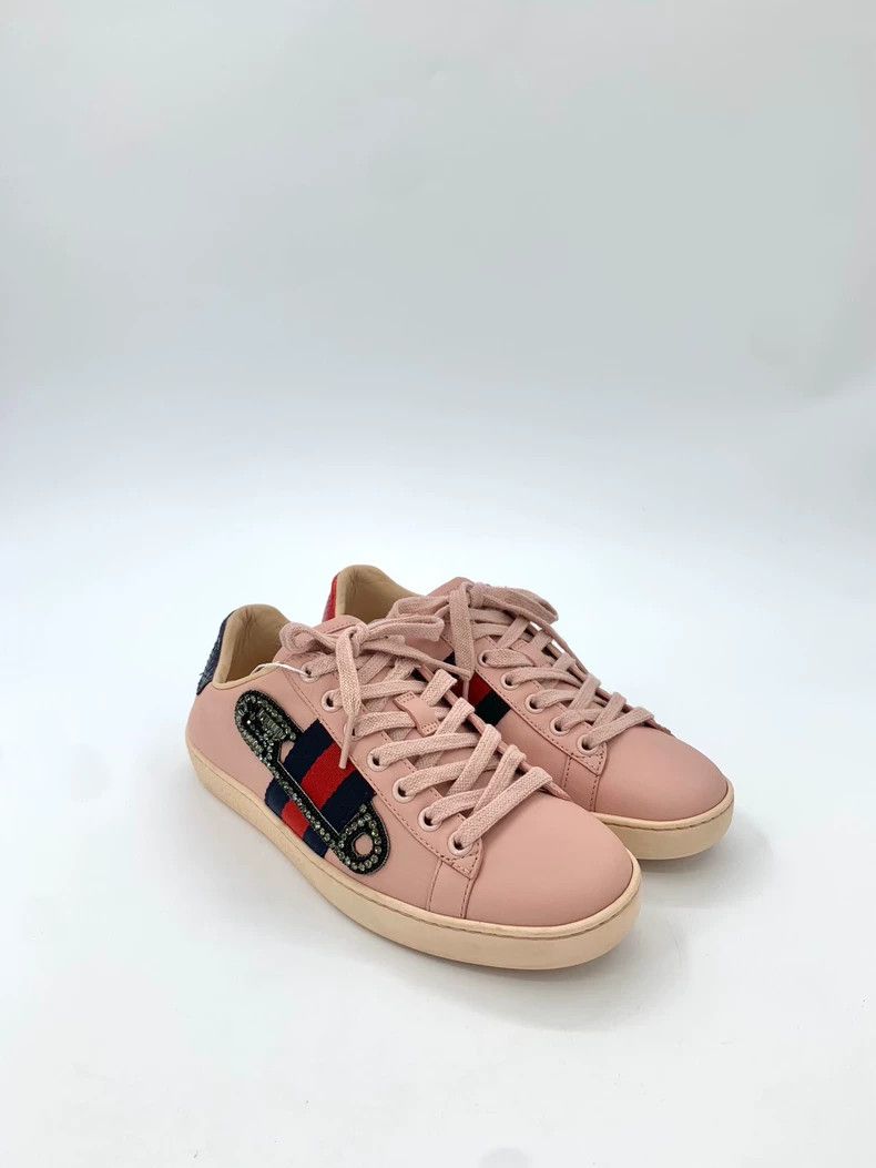Gucci Gucci Size 35 Pink webbing mandarin duck tail lace-up casu Size US 5 / EU 37 - 2 Thumbnail