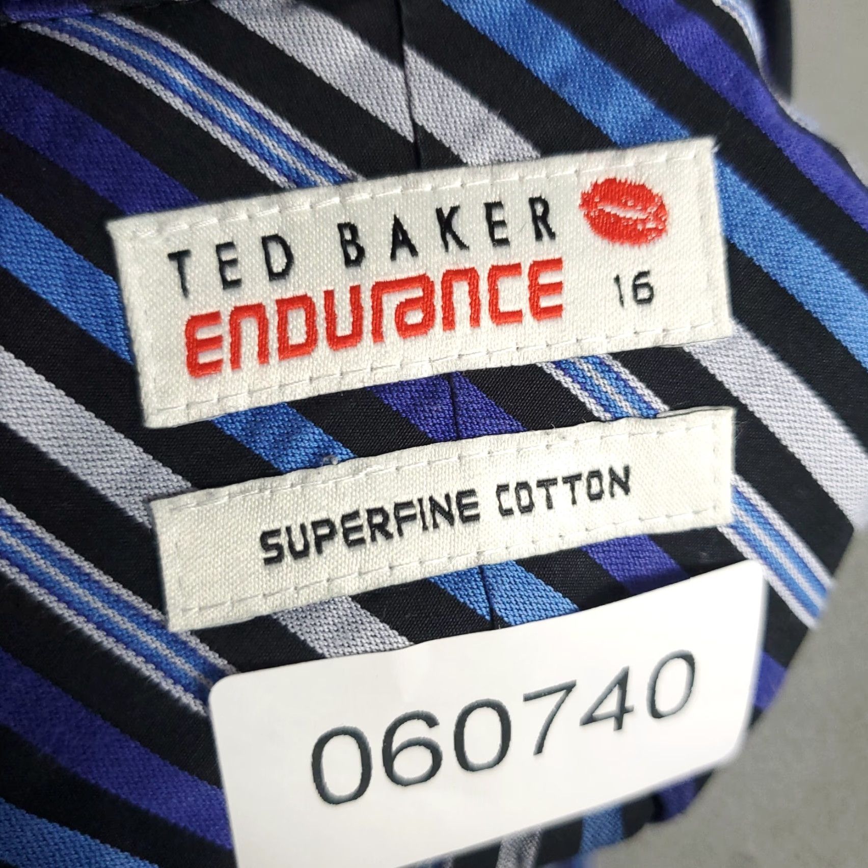 Ted Baker Ted Baker Dress Shirt Men's 16 Blue Striped French Cuff Button-Up Regular Fit Size 42R - 8 Thumbnail