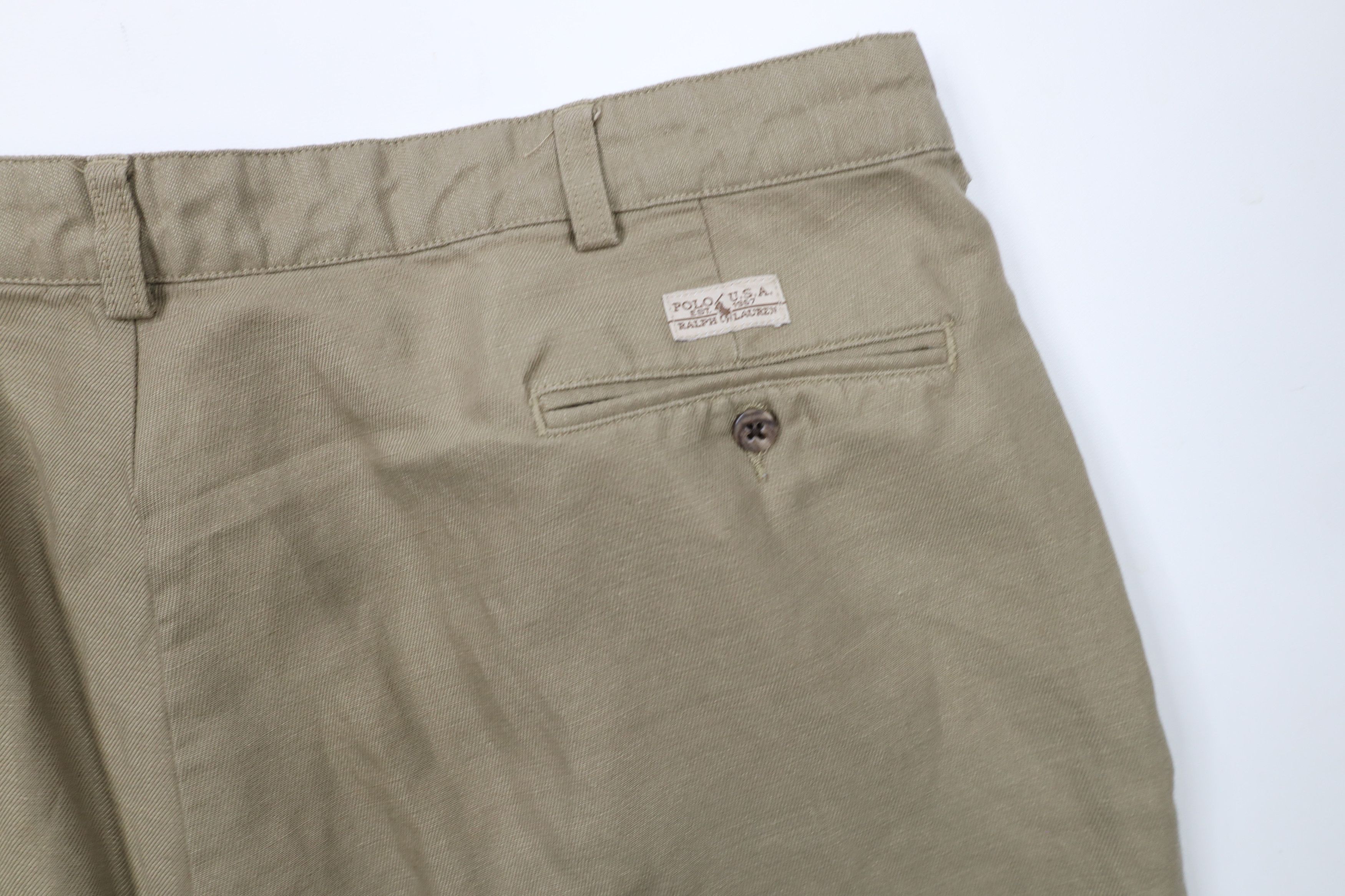 Ralph Lauren × Vintage Vintage 90s Ralph Lauren Blend Wide Leg Chino Pants Beige Size US 40 / EU 56 - 12 Thumbnail