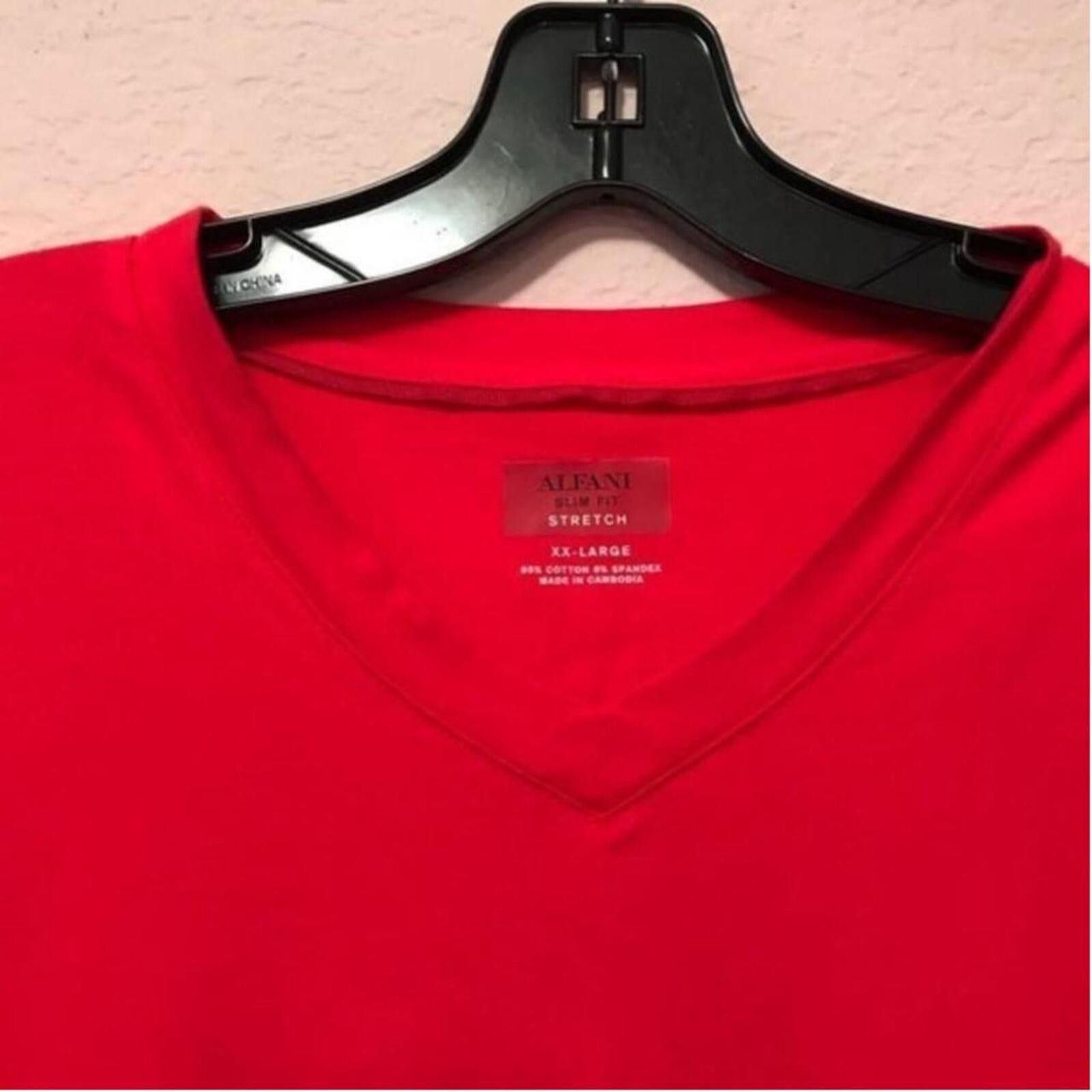 Other Alfani Red V-Neck T-Shirt Size ONE SIZE - 4 Thumbnail