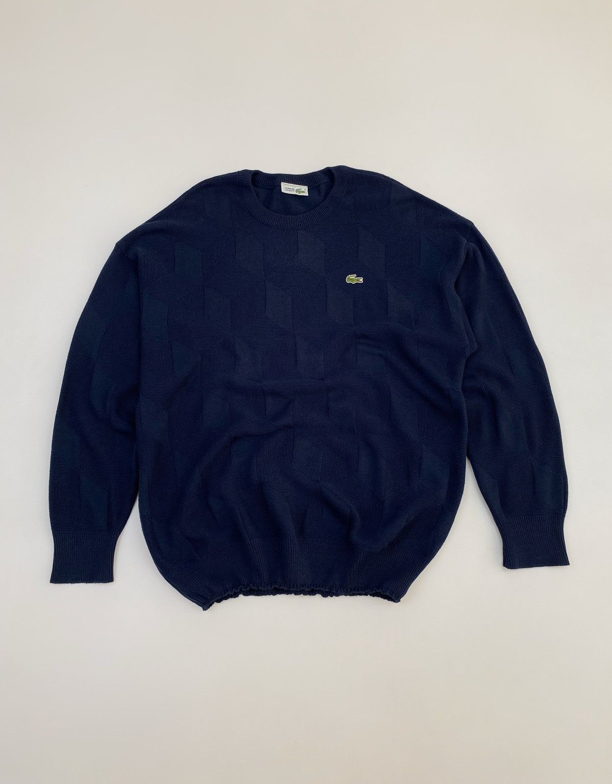 Lacoste × Vintage 1990’s Vintage Lacoste Chemise Cube Abstract Sweater Size US XXL / EU 58 / 5 - 1 Thumbnail