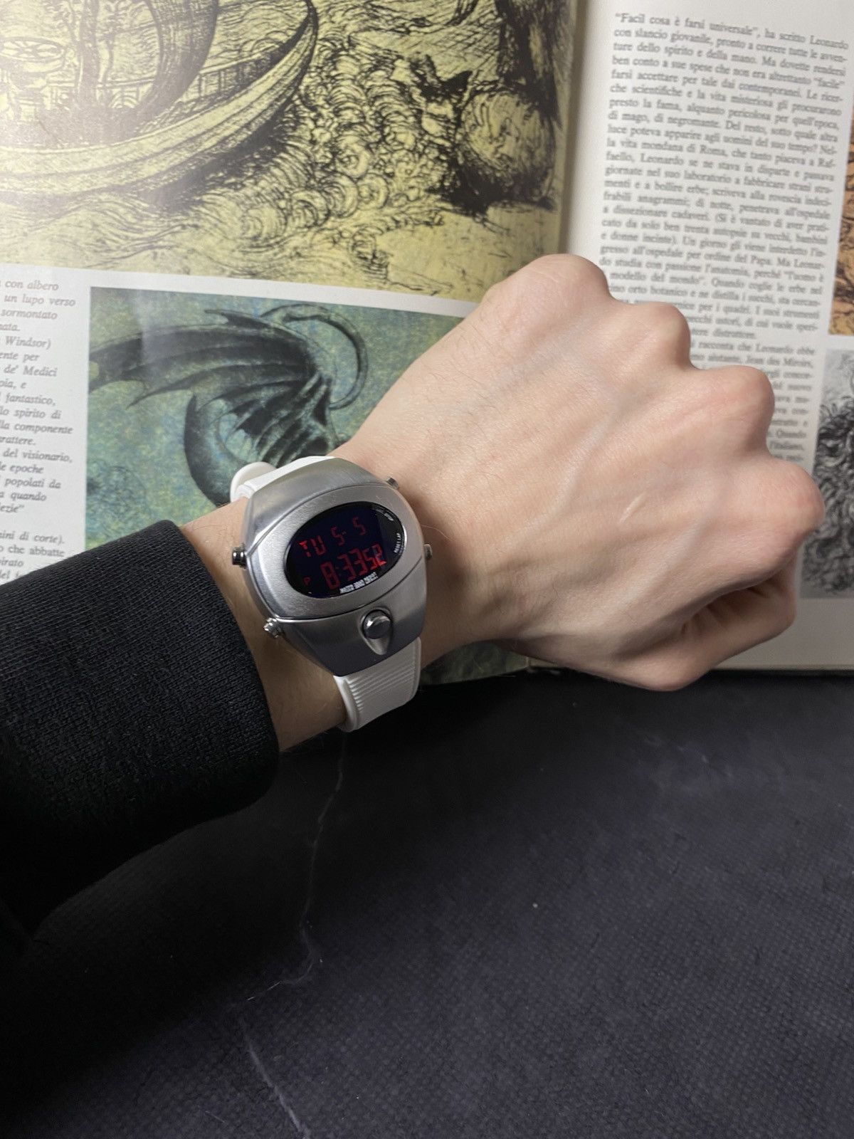 Japanese Brand Vintage LED Digital Watch Silver Cyberpunk Retro Futurism Size ONE SIZE - 1 Thumbnail