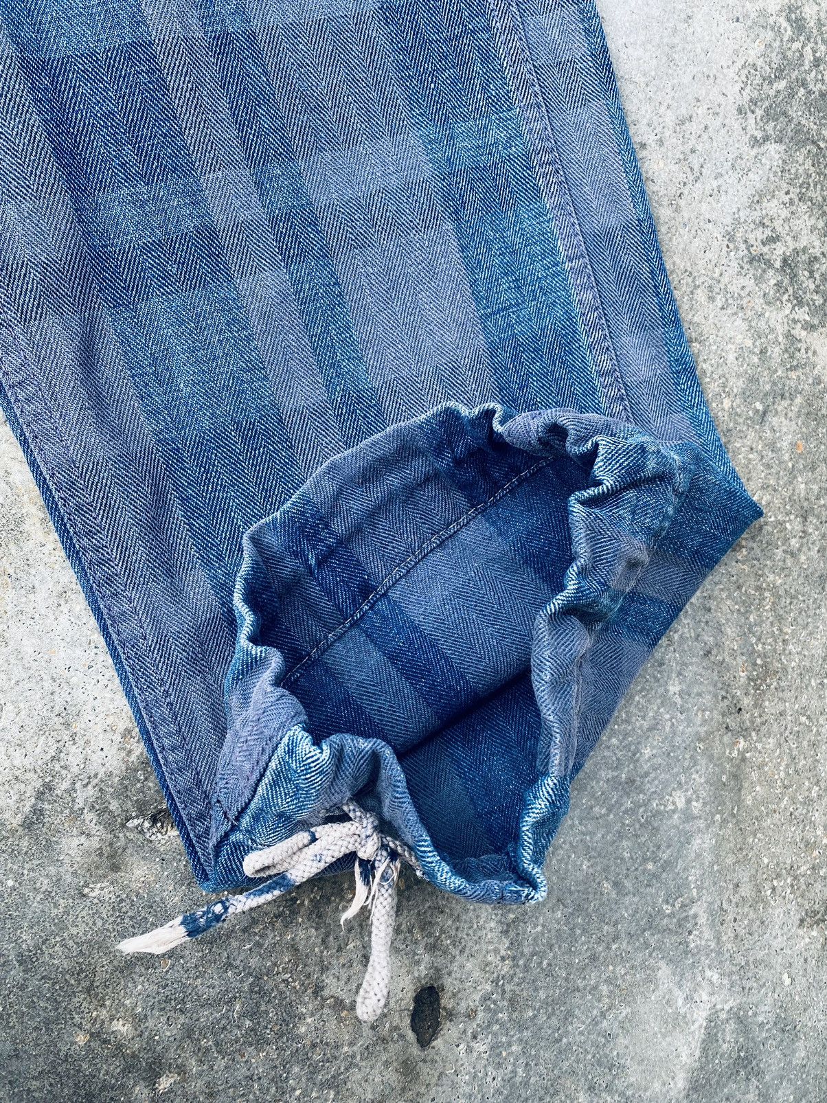 Indigo Vintage Reproduction Label Indigo Herringbone Pants Size US 33 - 15 Thumbnail