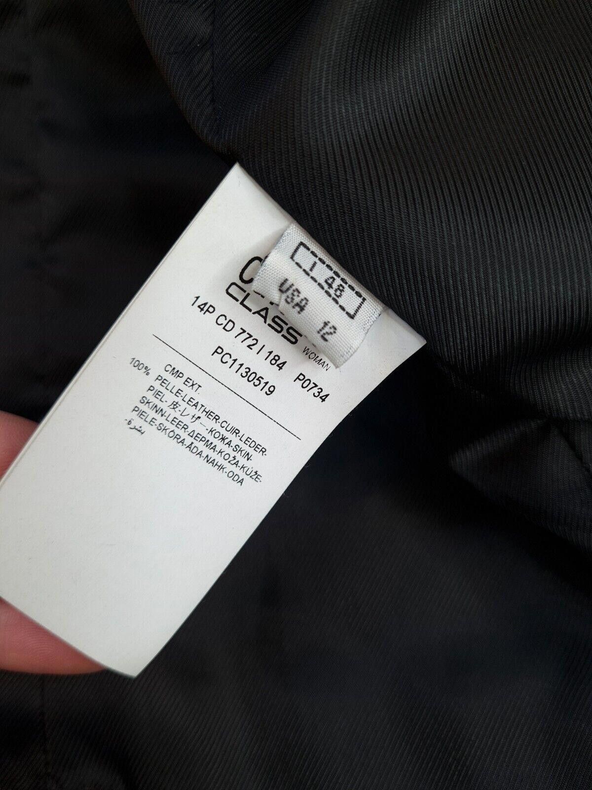 Roberto Cavalli Cavalli Class Leather Jacket Uk 14 Black Rare Coat Size L / US 10 / IT 46 - 7 Thumbnail