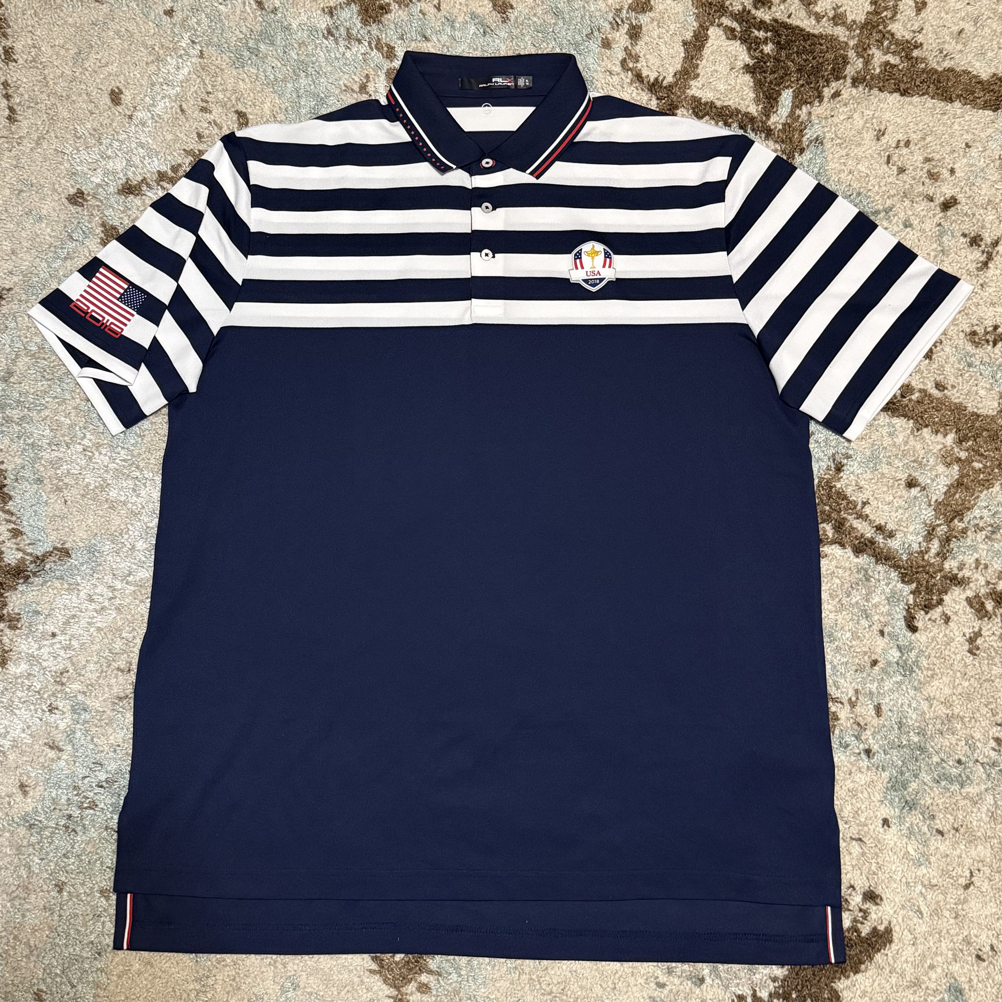 RLX Ralph Lauren 2018 Ryder Cup USA Polo Shirt Size XL