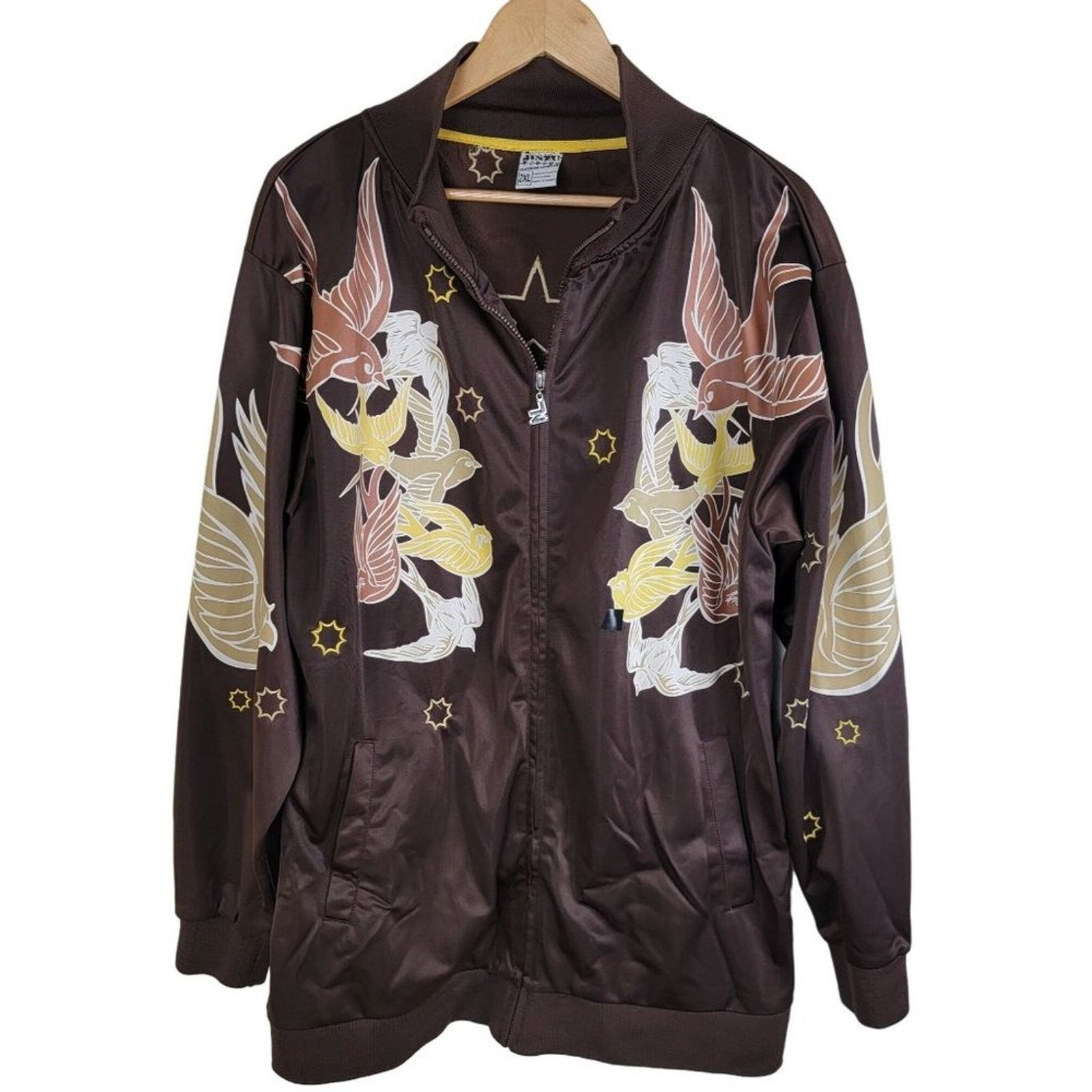 Other Jinzu Y2K Birds Key Graphic Art Embroidered Bomber Jacket Size US XXL / EU 58 / 5 - 2 Thumbnail