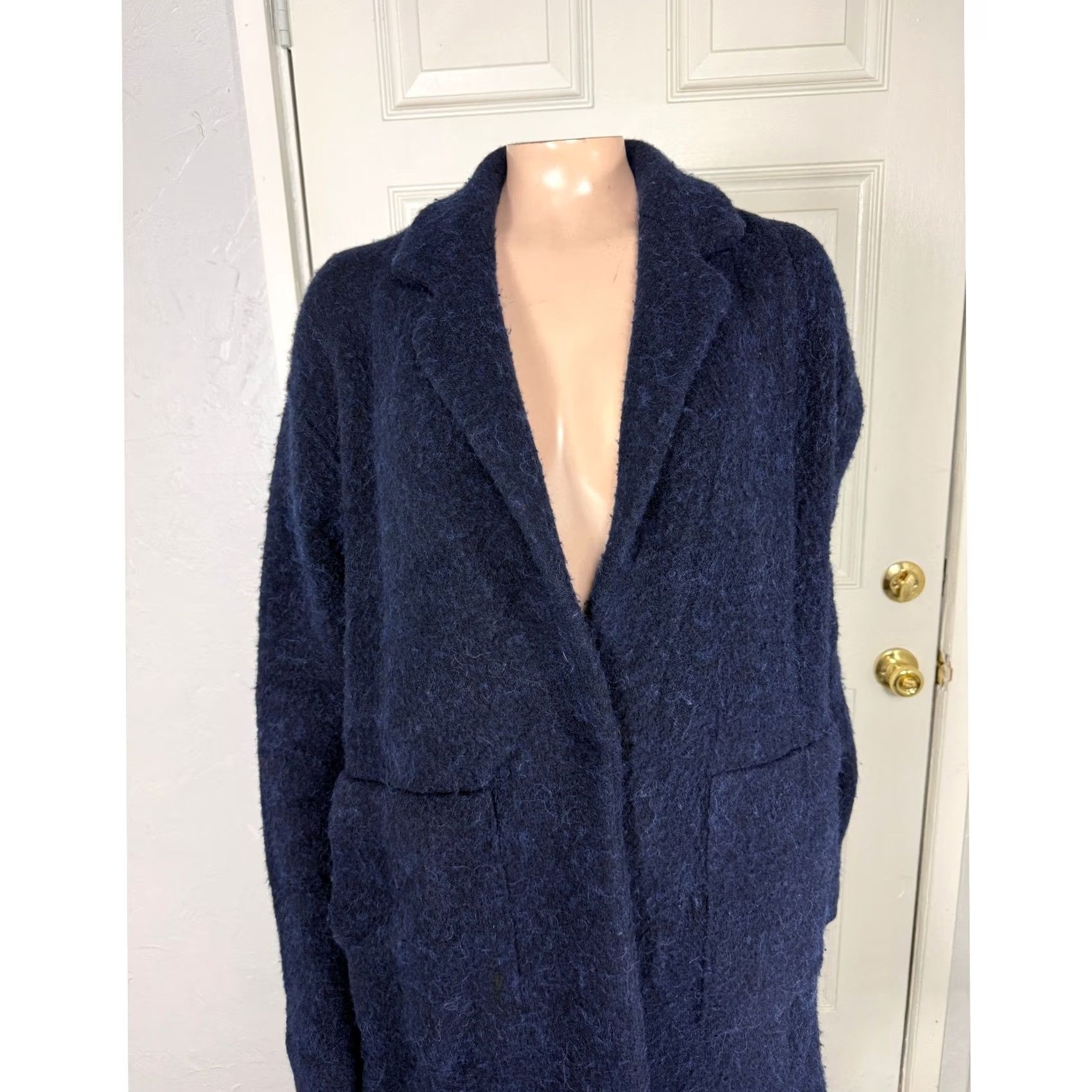 Vince Vince Sweater Womens S Women Cardigan Button jacket Navy Fuzzy Wool Alpaca Collar Size S / US 4 / IT 40 - 2 Thumbnail