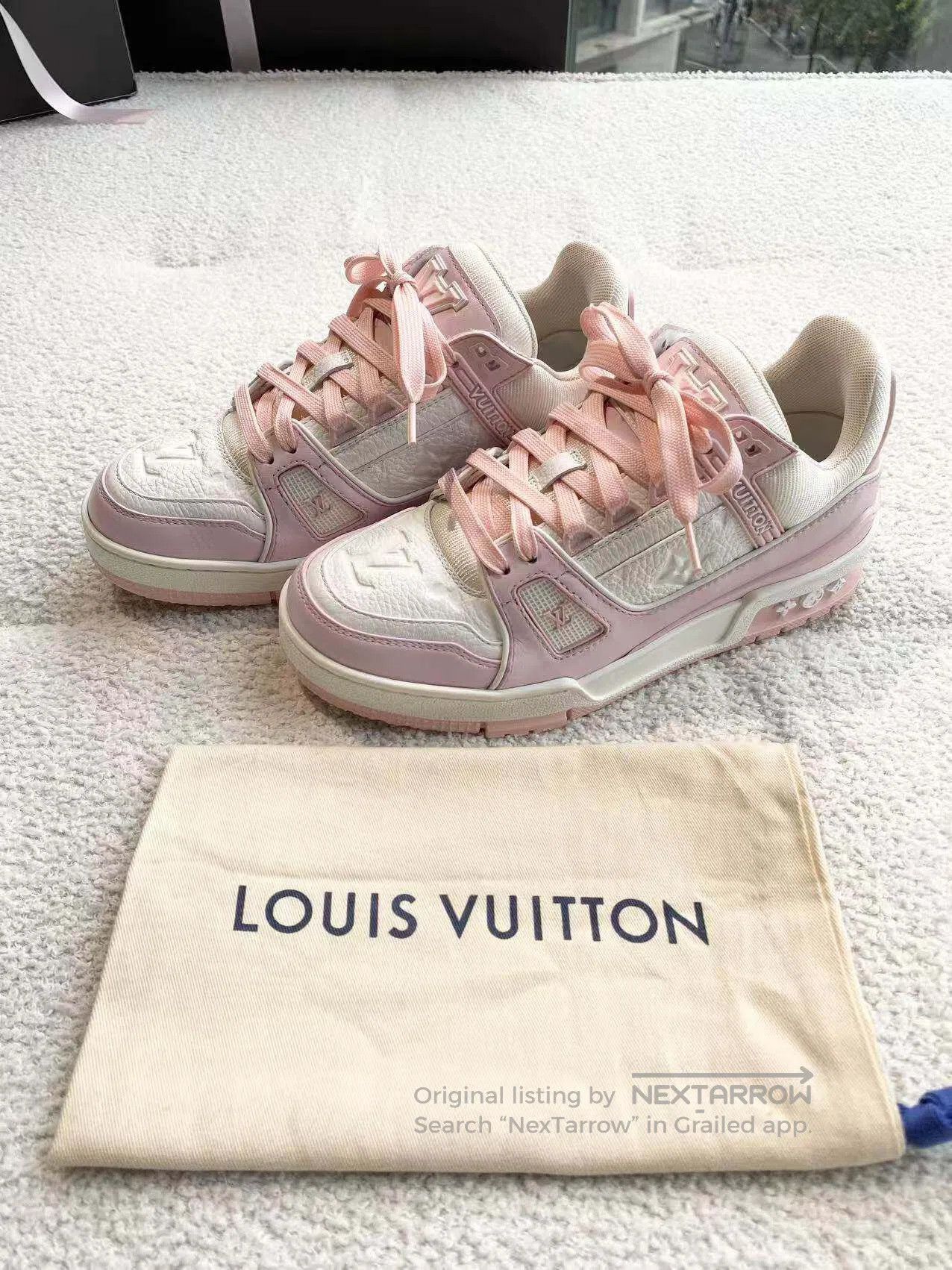 Louis Vuitton Louis Vuitton trainer series cherry blossom pink color mat Size US 6 / IT 36 - 7 Thumbnail