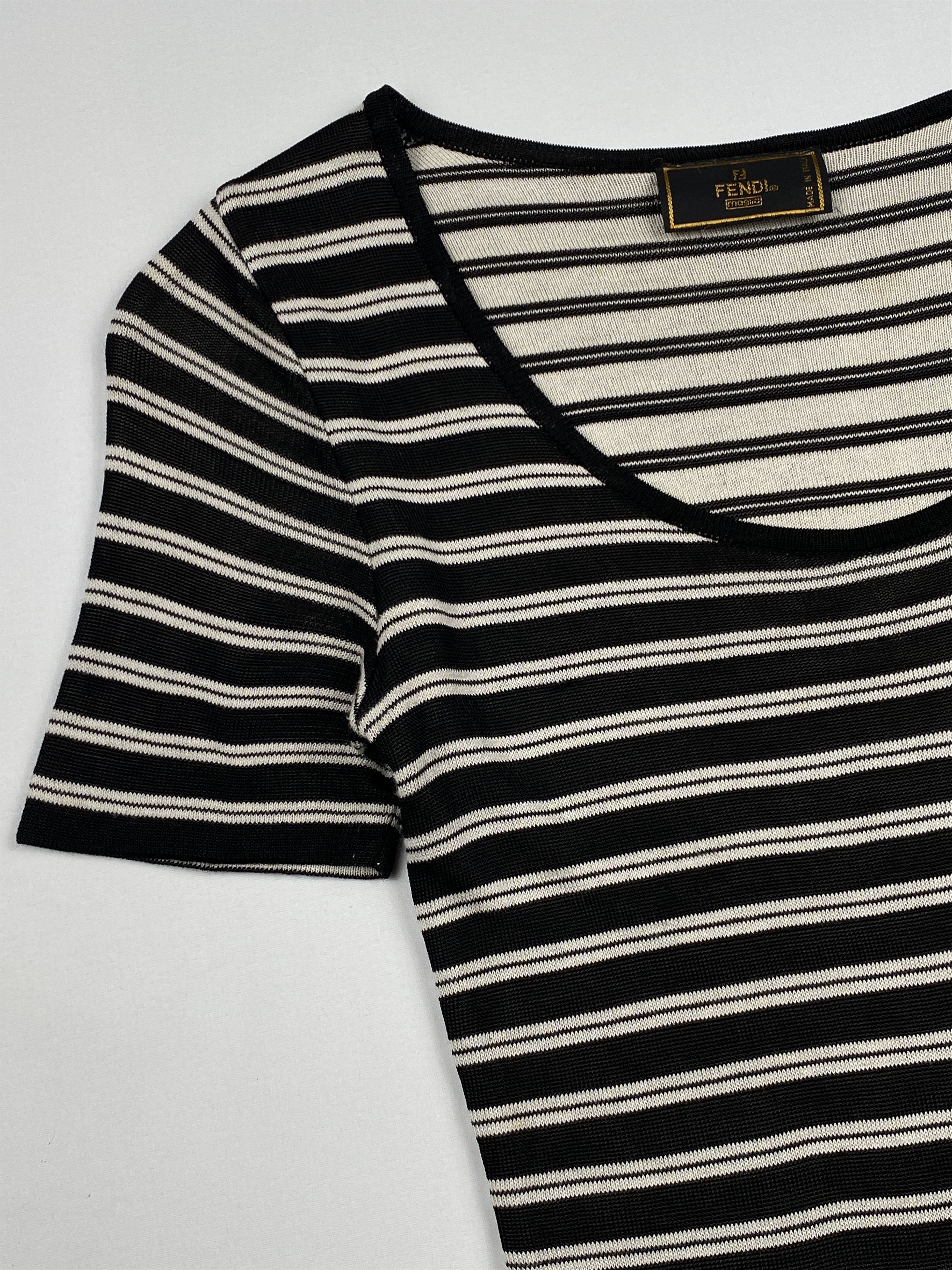 Fendi Stripes T-Shirt Size XS / US 0-2 / IT 36-38 - 6 Thumbnail