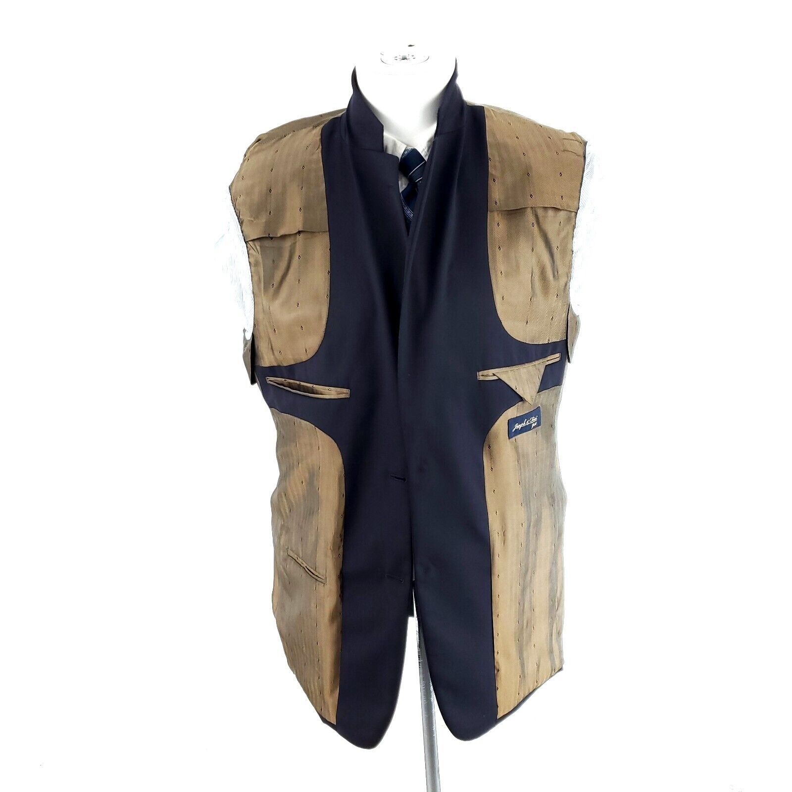 Joseph & Feiss Joseph & Feiss Gold Wool 2 Button Blazer 40R Blue Size 40R - 9 Thumbnail