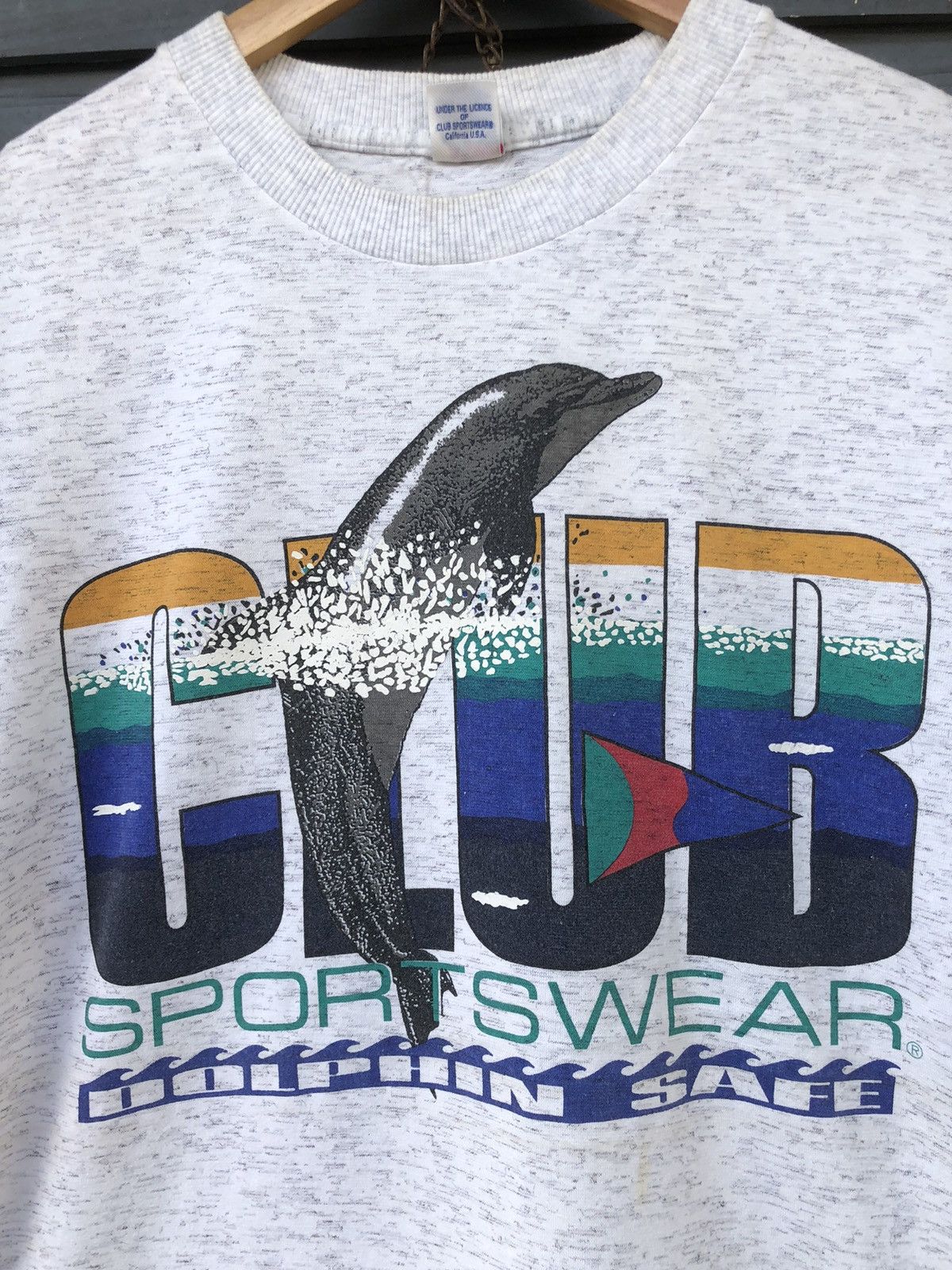 Japanese Brand × Vintage RARE Vintage 80s Club Sportwear Dolphin Safe Tee Size US L / EU 52-54 / 3 - 2 Thumbnail